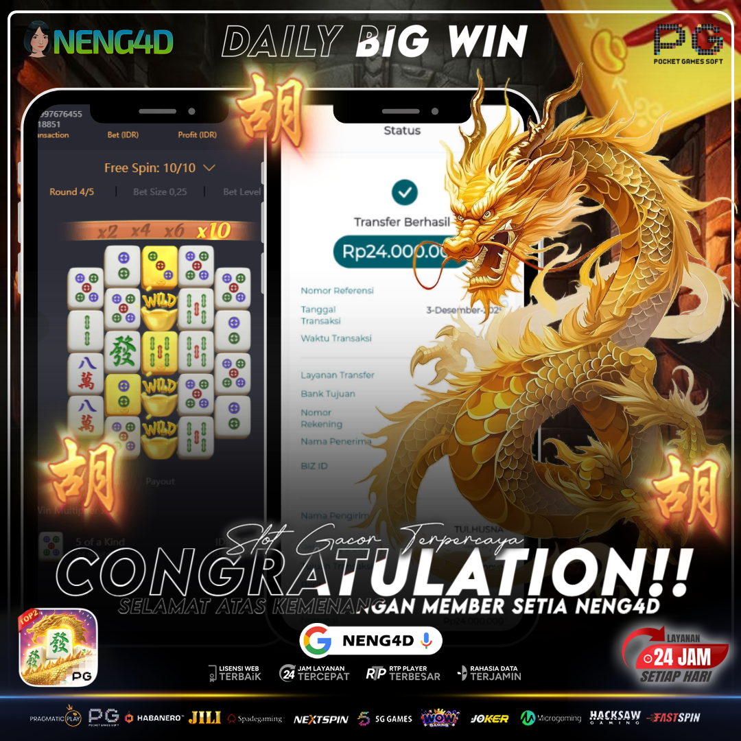Kemenangan Fantastis 24 Juta Member Setia NENG4D di Permainan Mahjong Ways 2