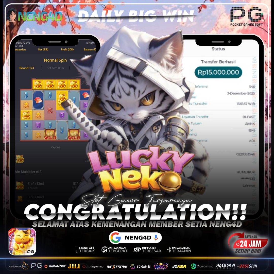 MENANG 15JT MAIN DI LUCKY NEKO PG SOFT