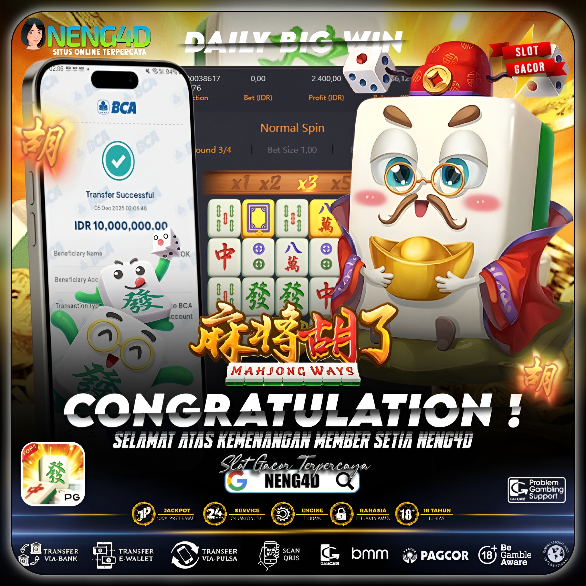 MENANG 10 JUTA MAIN DI MAHJONG WAYS PG SOFT
