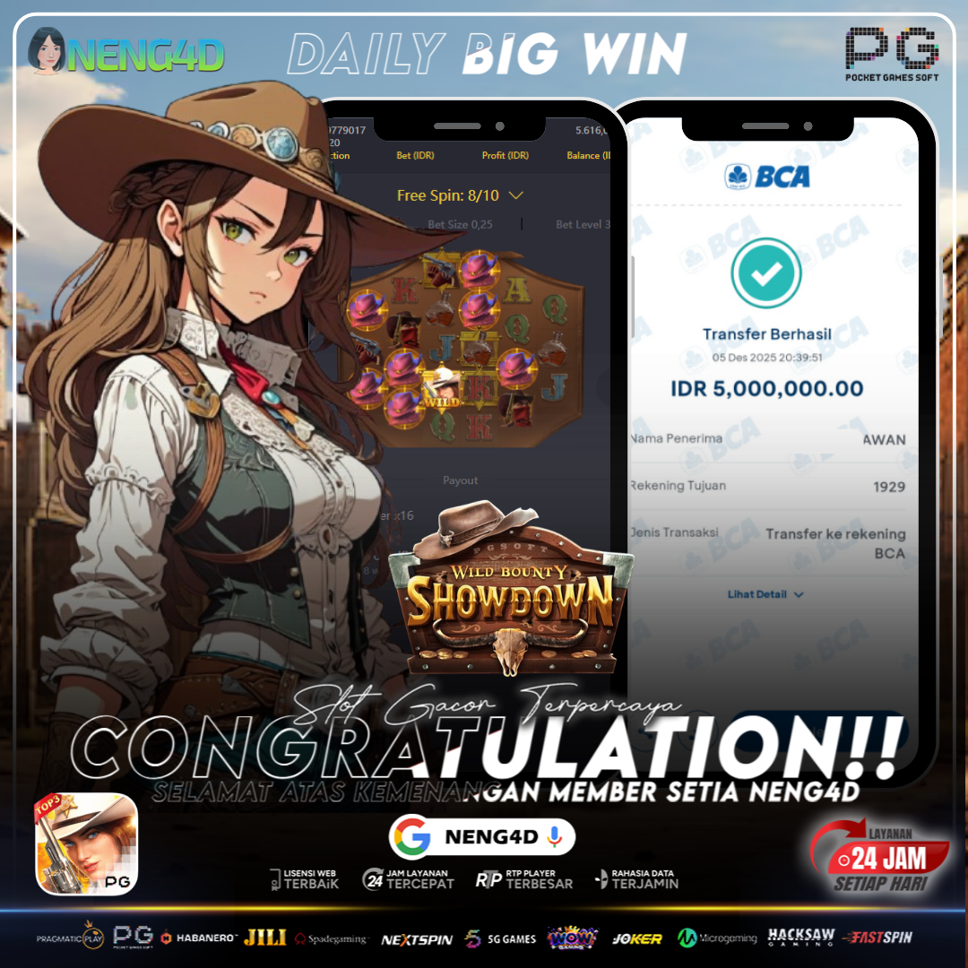 MENANG 5 JUTA MAIN DI WILD BOUNTY SHOWDOWN PG SOFT