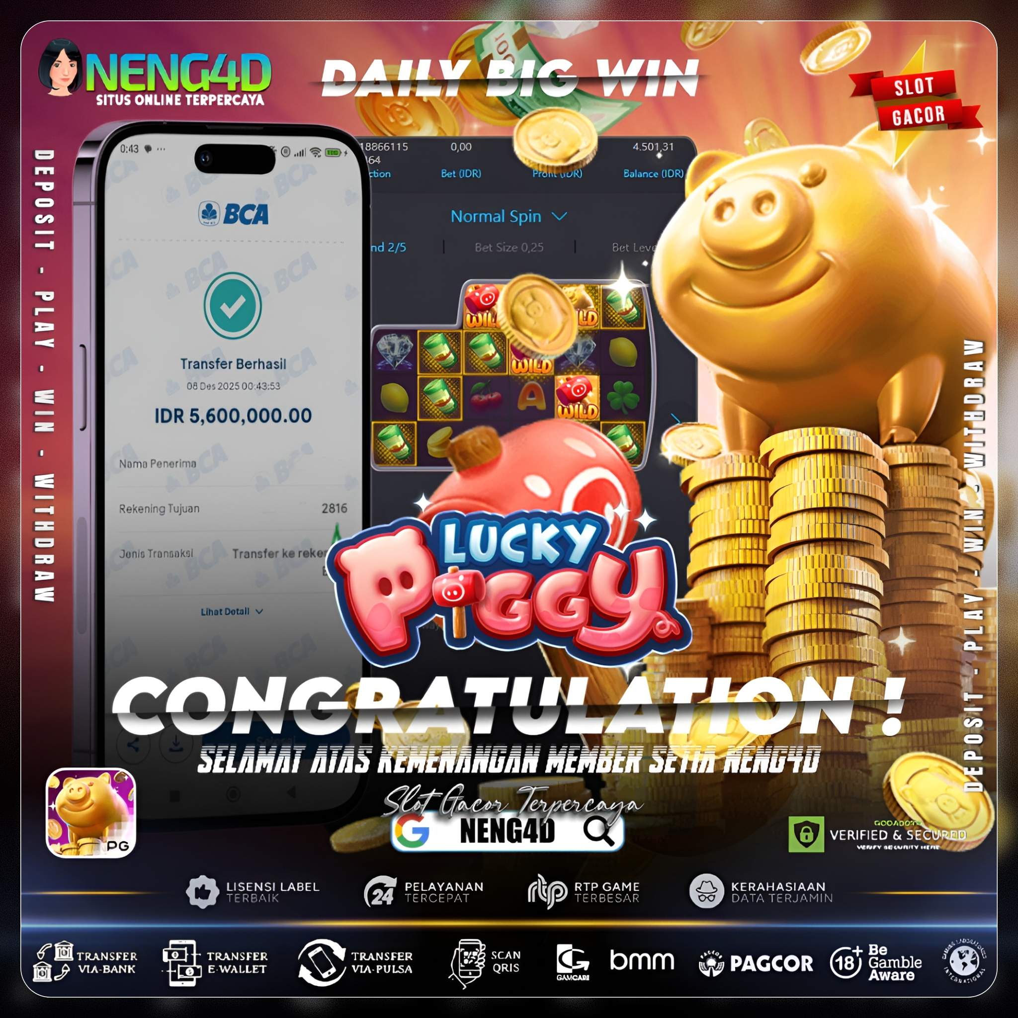 MENANG BESAR BARENG NENG4D DI LUCKY PIGGY PG SOFT