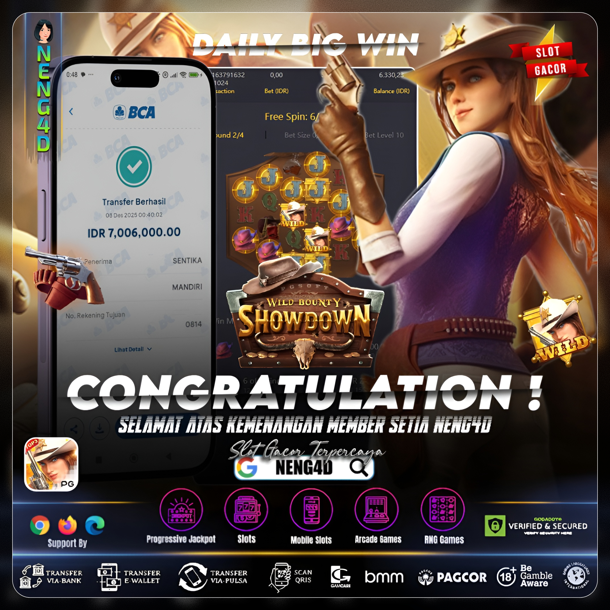 MENANG DI WILD BOUNTY SHOWDOWN PG SOFT NENG4D