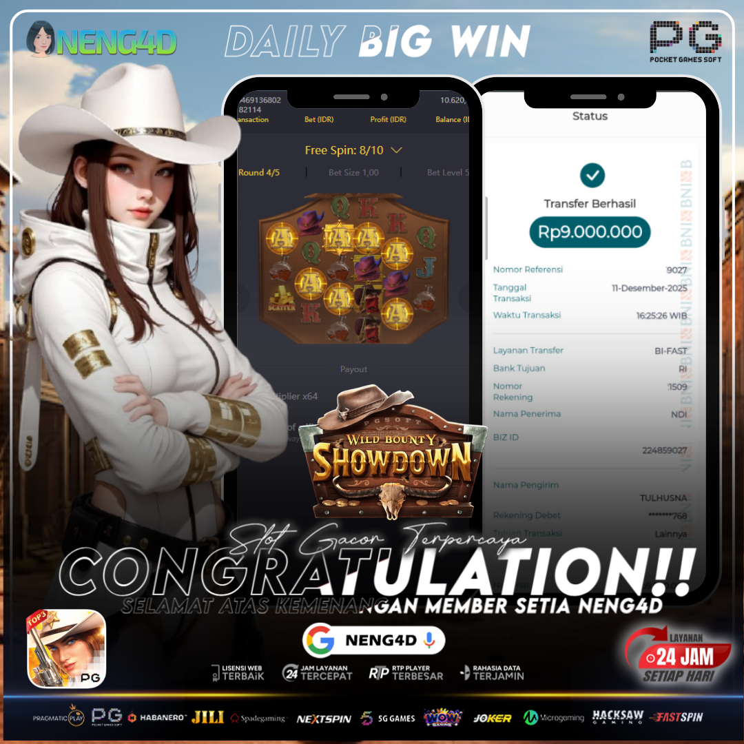 MENANG 9JT MAIN DI WILD BOUNTY SHOWDOWN PG SOFT