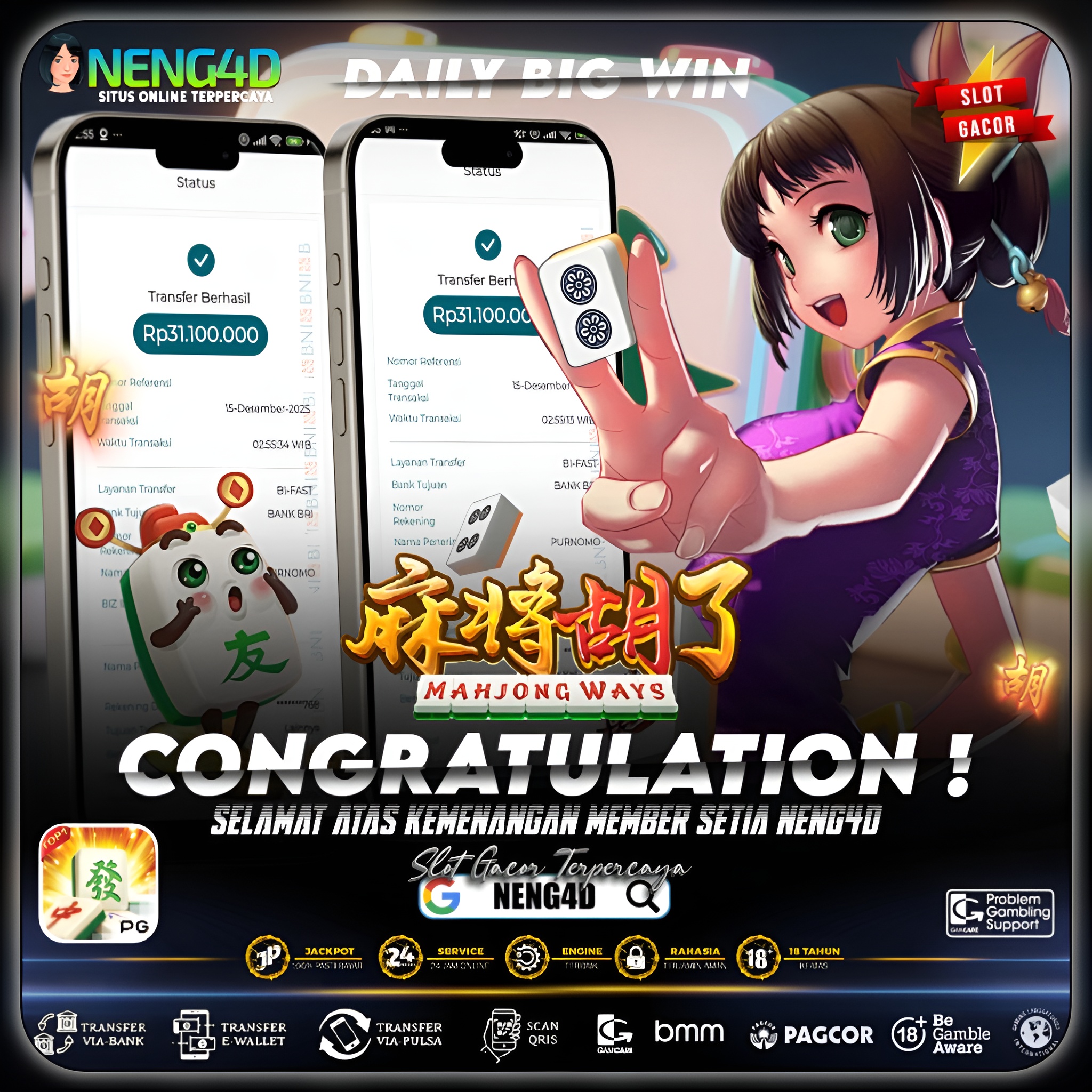 KEMENANGAN 62 JUTA DI MAHJONG WAYS PG SOFT