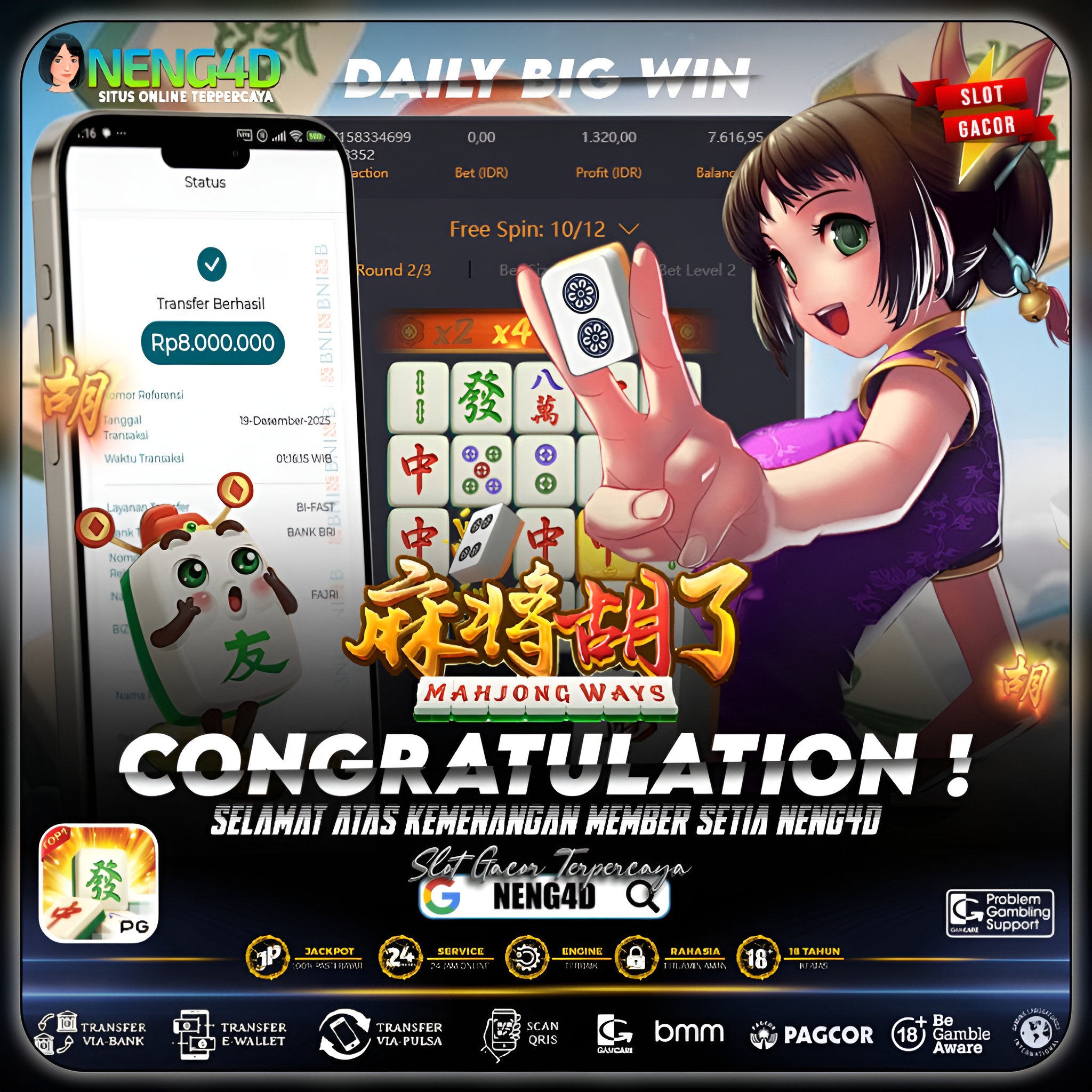 KEMENANGAN BERUNTUNG MAHJONG WAYS 8JT