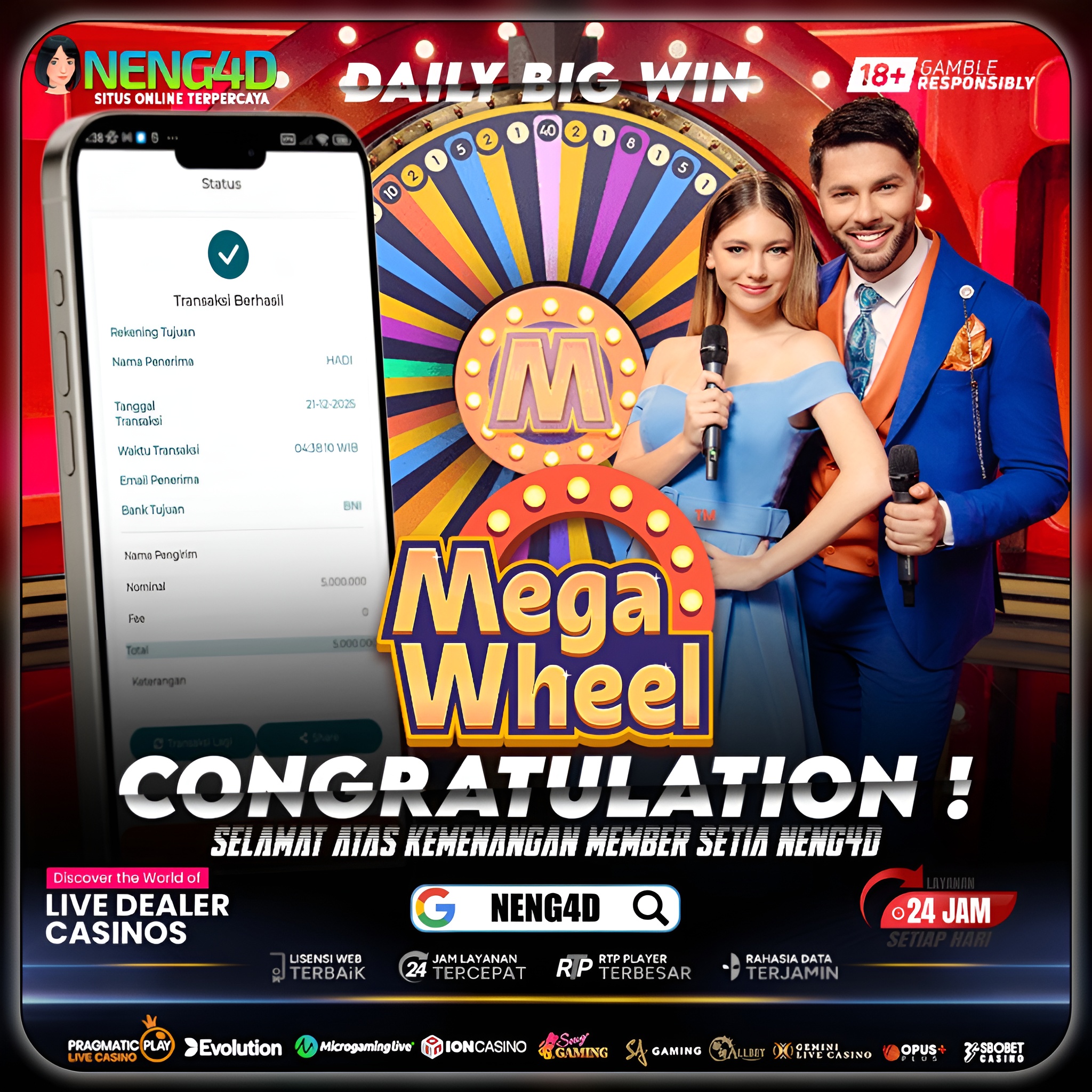 KEMENANGAN SERU PP MEGA WHEEL 5JT