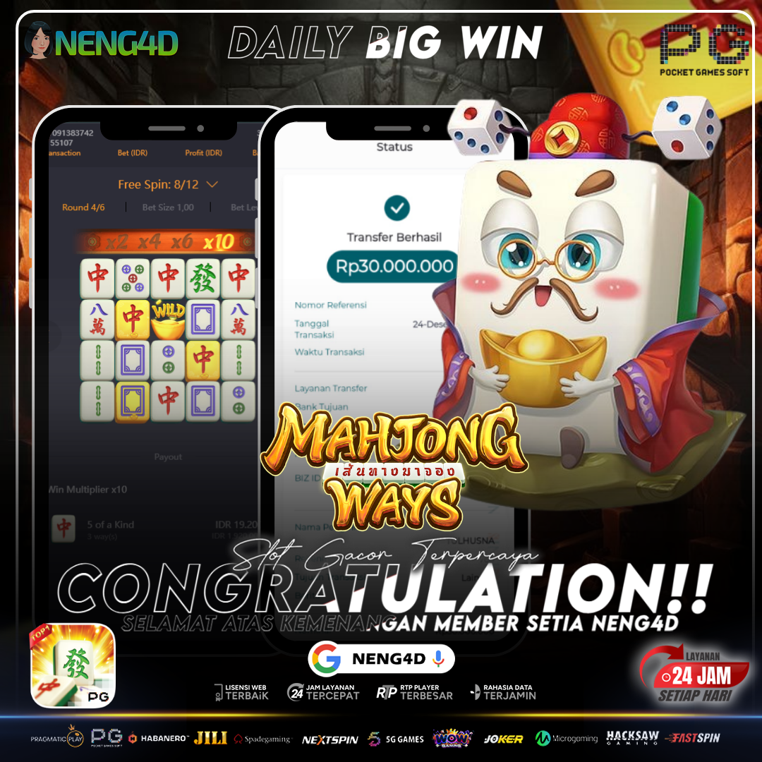 MEMBER SETIA NENG4D MENANG 30 JUTA DI MAHJONG WAYS PG SOFT