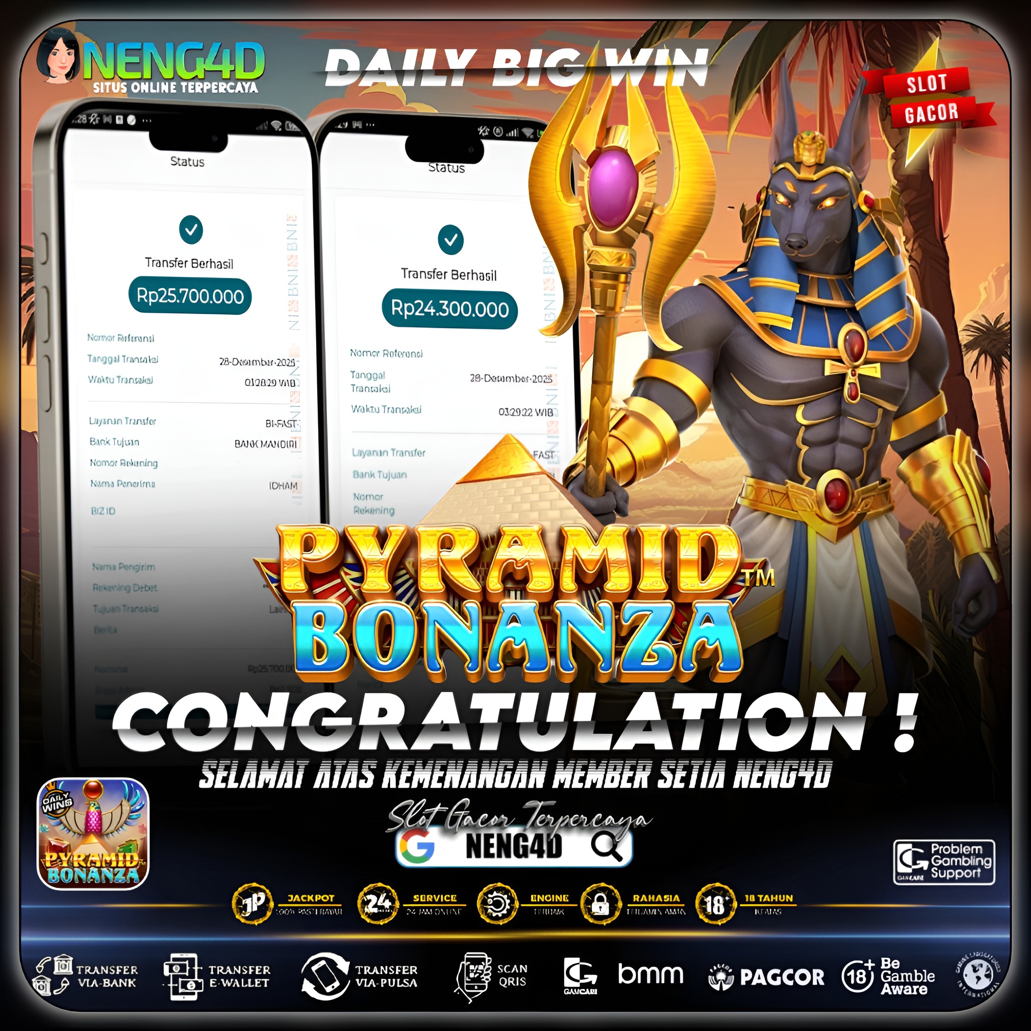 HARTA PIRAMIDA TERBUKA, MENANG 50 JUTA DI PYRAMID BONANZA PRAGMATIC PLAY