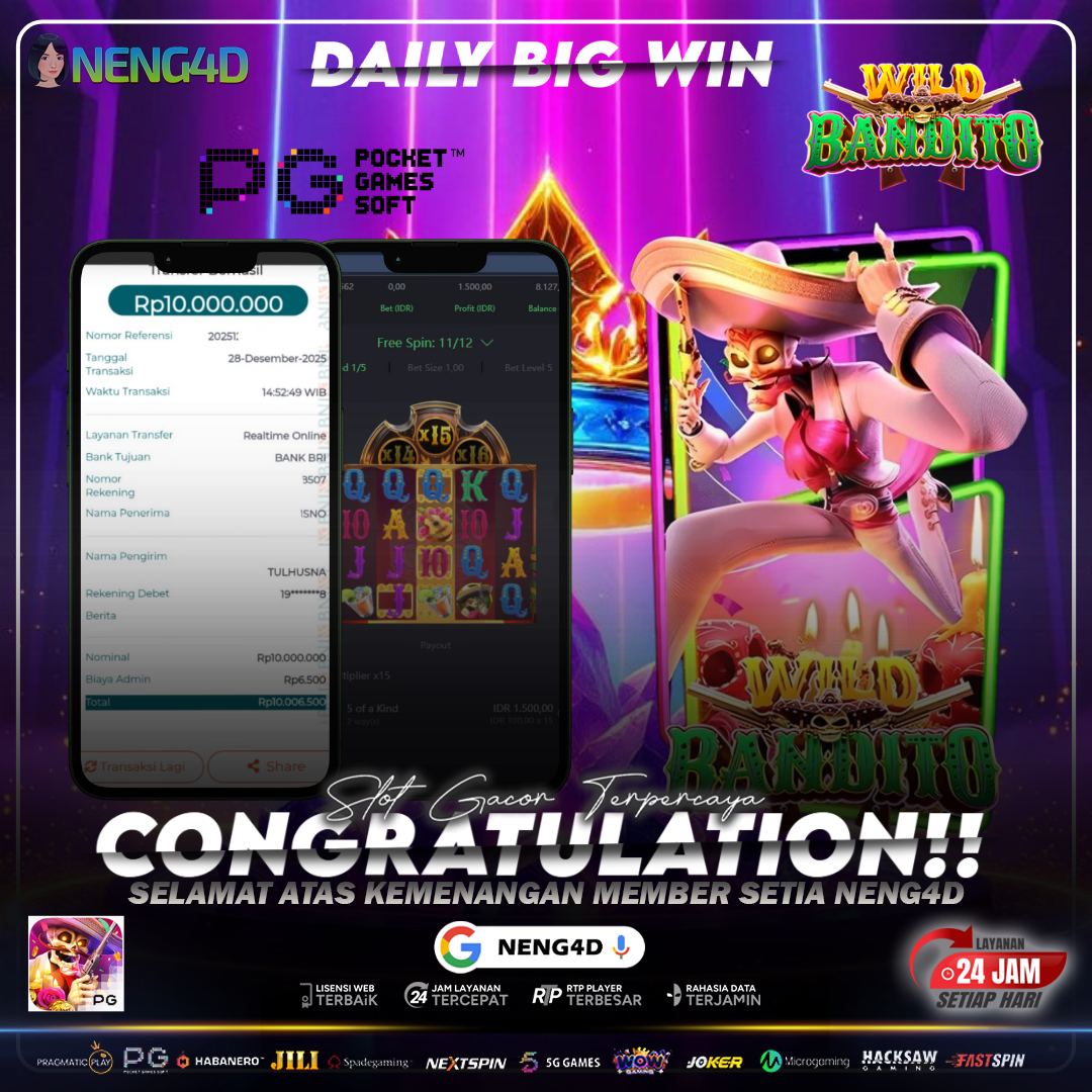 AKSI BANDITO MEMANAS, MENANG 10 JUTA DI WILD BANDITO PG SOFT