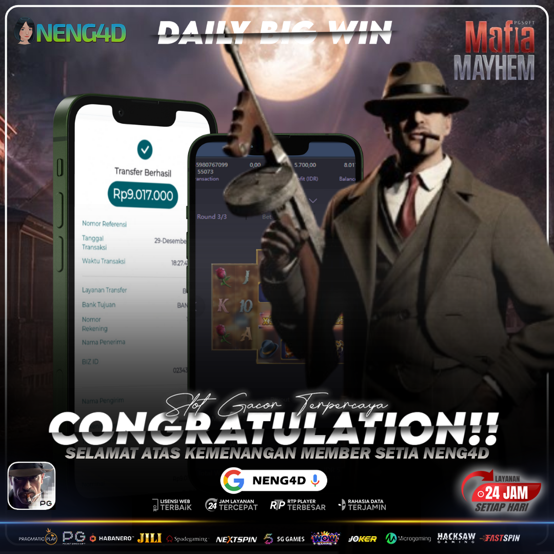 Kemenangan Mutlak 9 JUTA dari MAFIA MAYHEM PG SOFT
