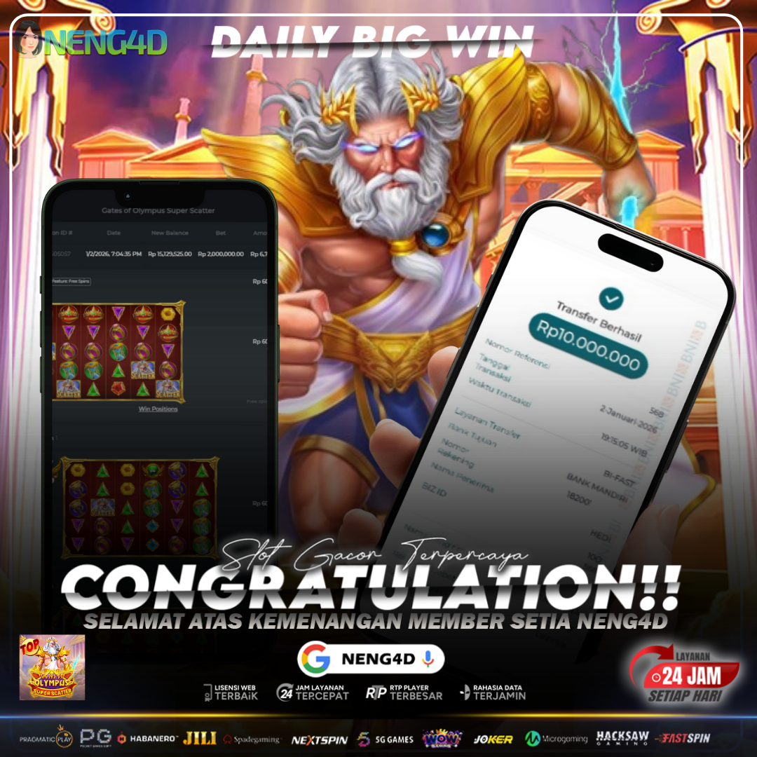 MEMBER NENG4D MENANG 10 JUTA DI GATES OF OLYMPUS SUPER SCATTER