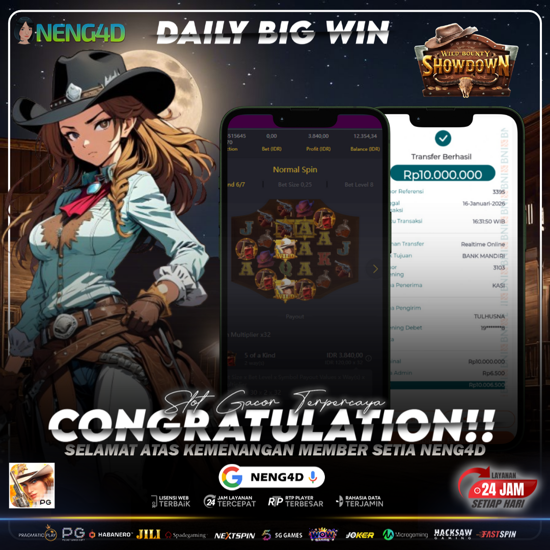 PECAH LUAR 10 JT MAIN DI WILD BOUNTY SHOWDOWN PG SOFT