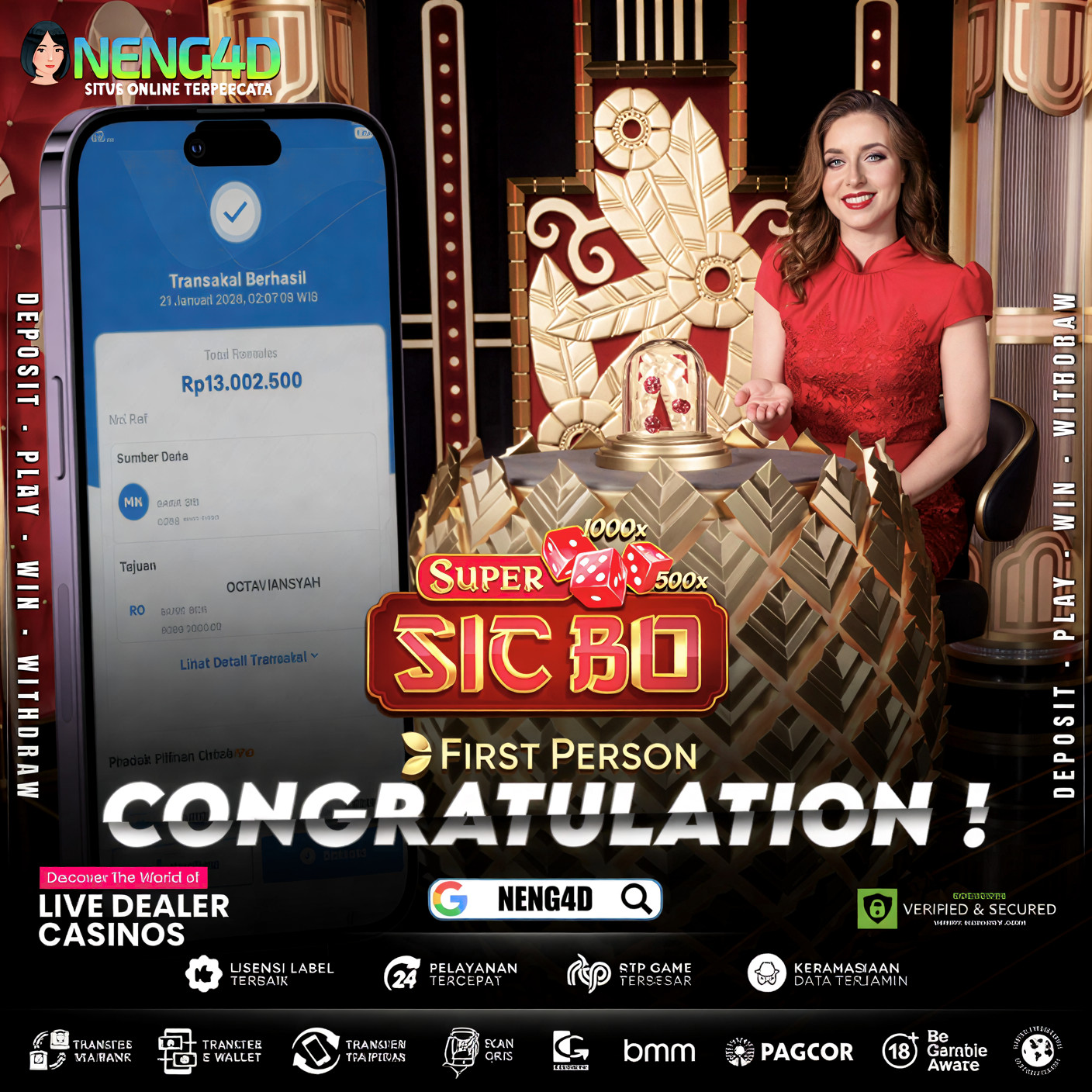 MENANG 13JT MAIN DI LIVE GAMES SUPER SIC BO EVOLUTION