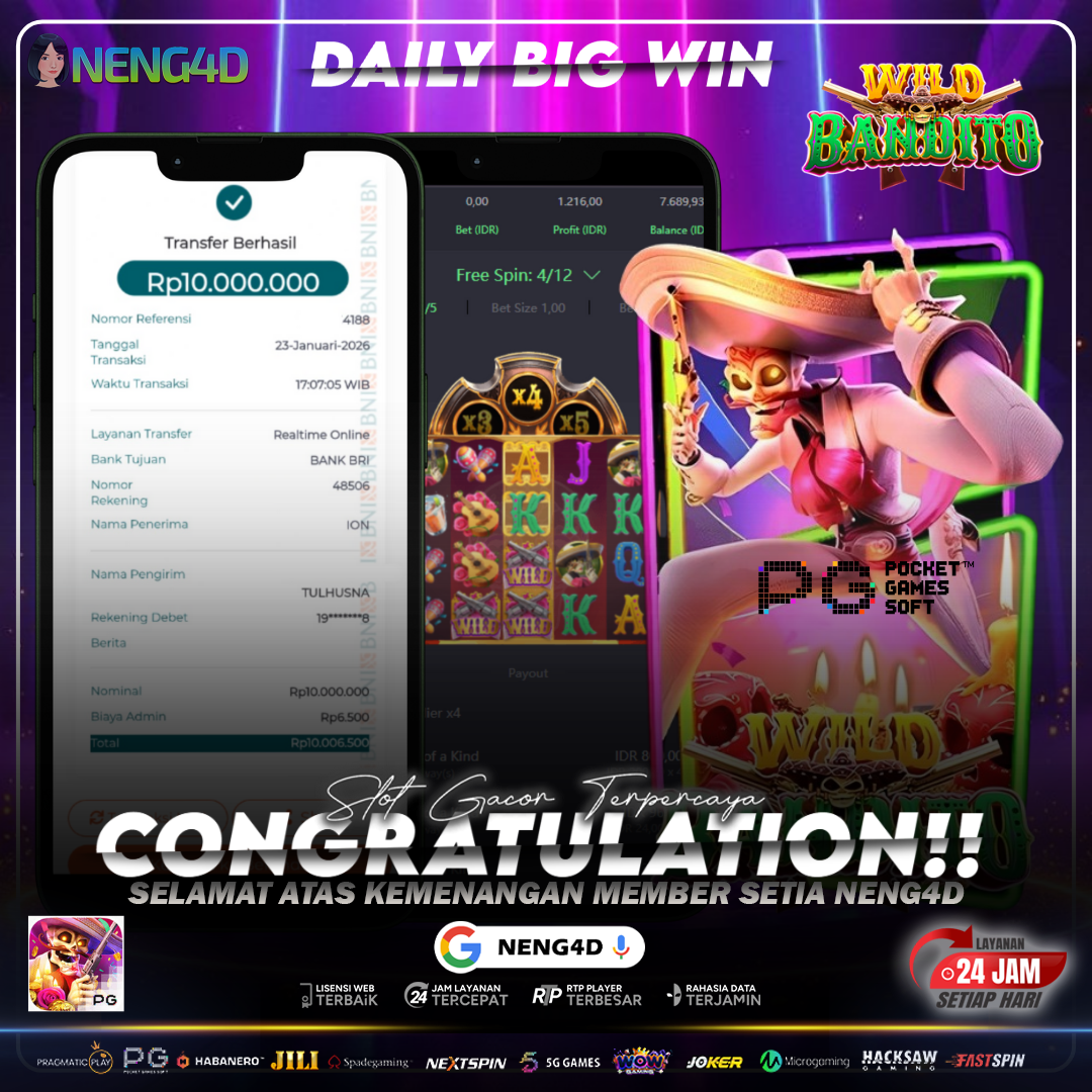 PECAHAN MANIA, MEMBER NENG4D MENANG 10 JUTA DI WILD BANDITO