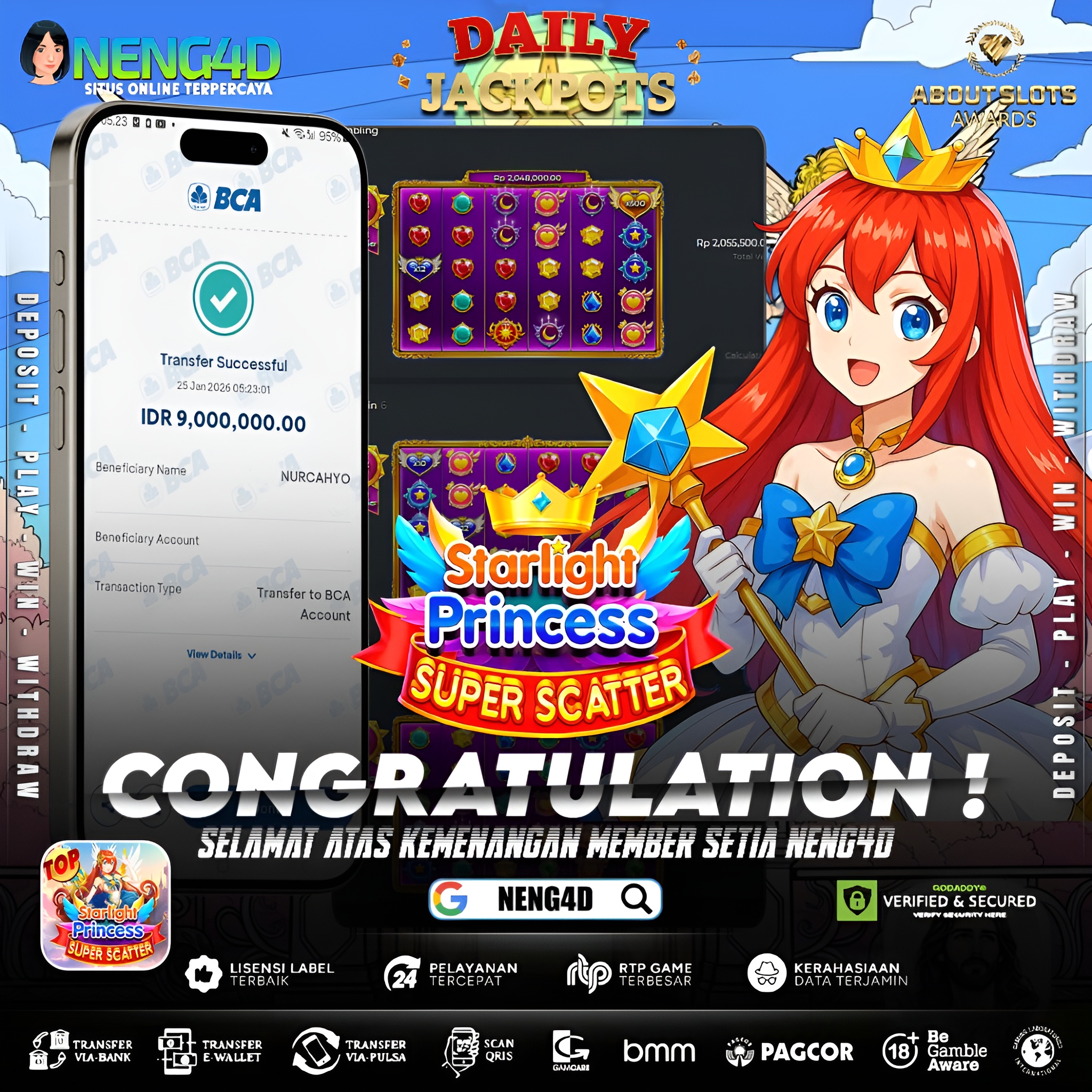 MENANG 9JT MAIN DI STARLIGHT PRINCESS SUPER SCATTER PRAGMATIC PLAY