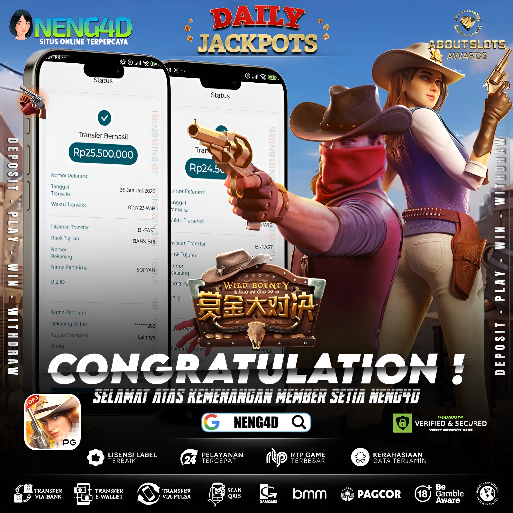 MENANG 50JT MAIN DI WILD BOUNTY SHOWDOWN PG SOFT