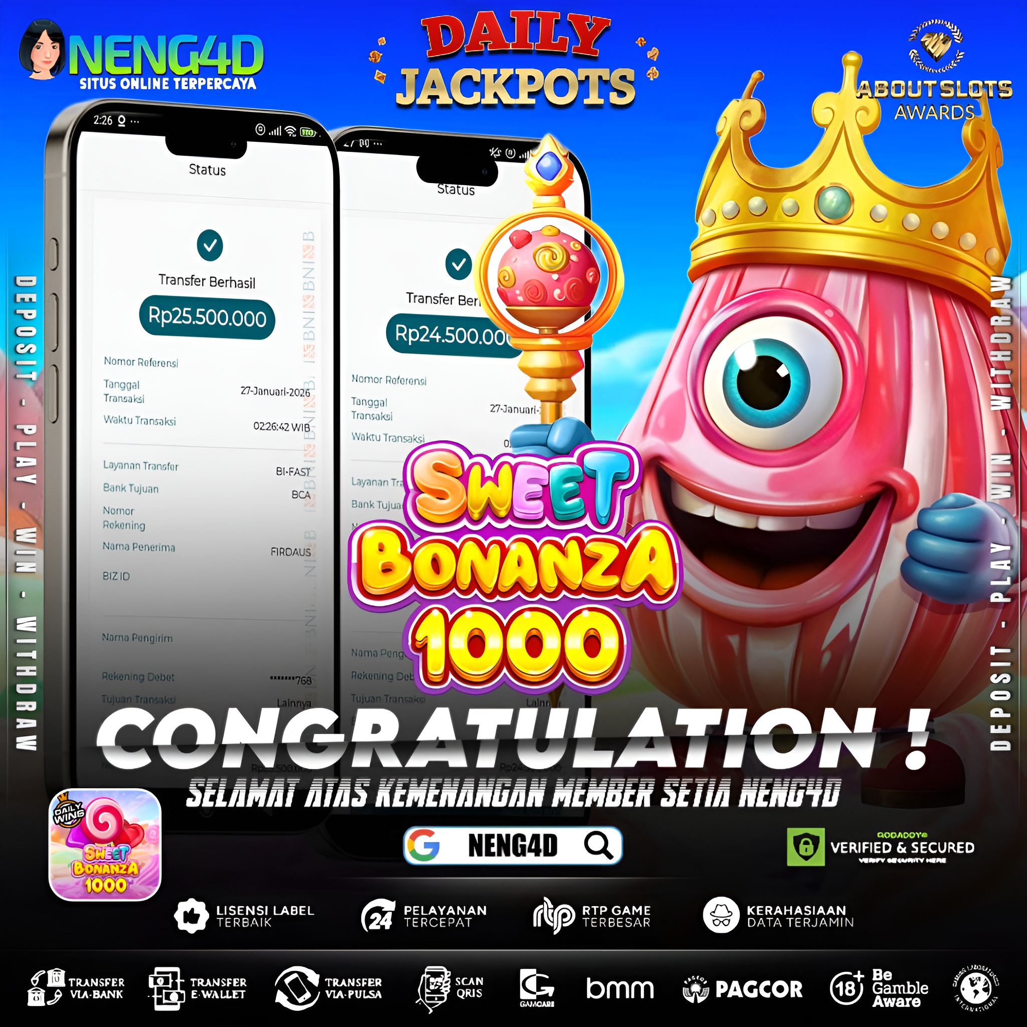MENANG 50JT MAIN DI SWEET BONANZA 1000 PRAGMATIC PLAY