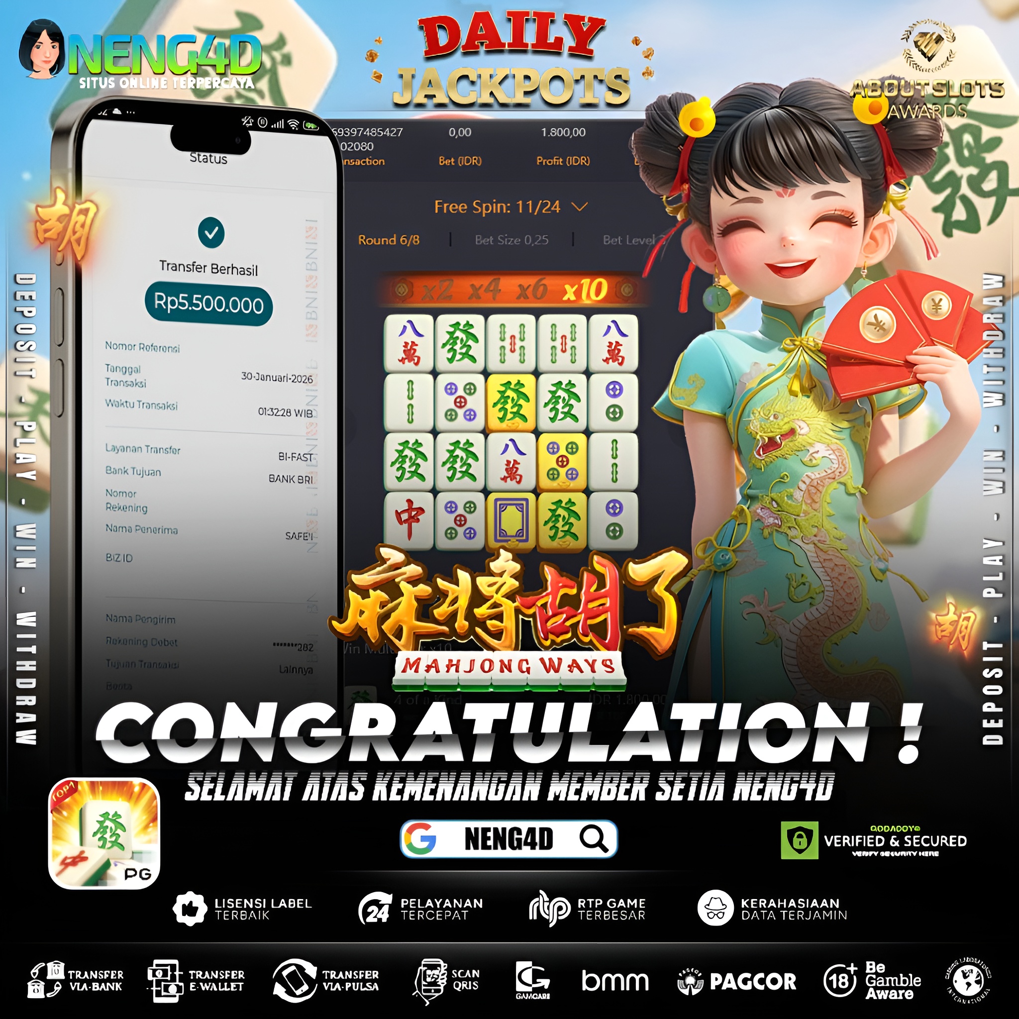 MENANG 5JT MAIN DI MAHJONG WAYS PG SOFT
