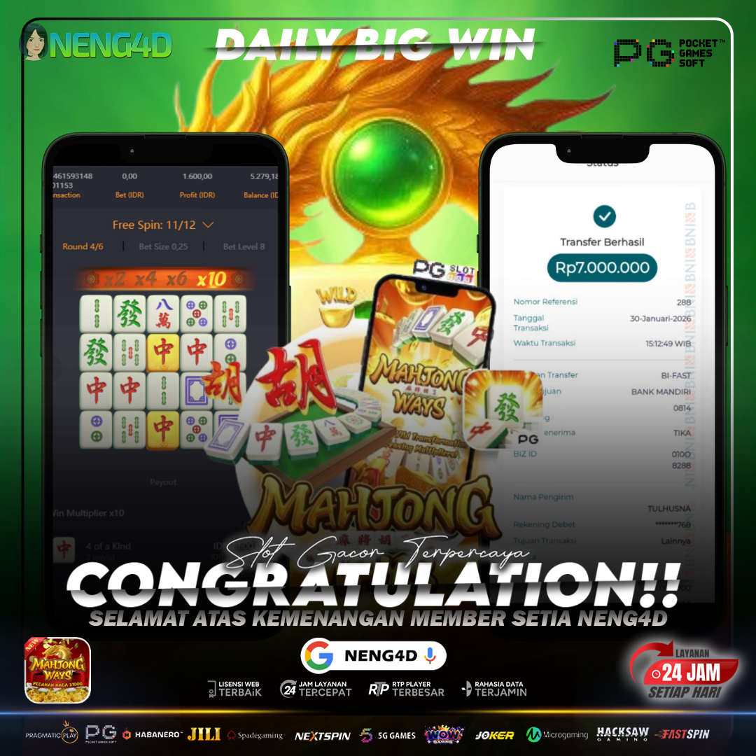 Menang 7 juta di Mahjong Ways Provider PG Soft