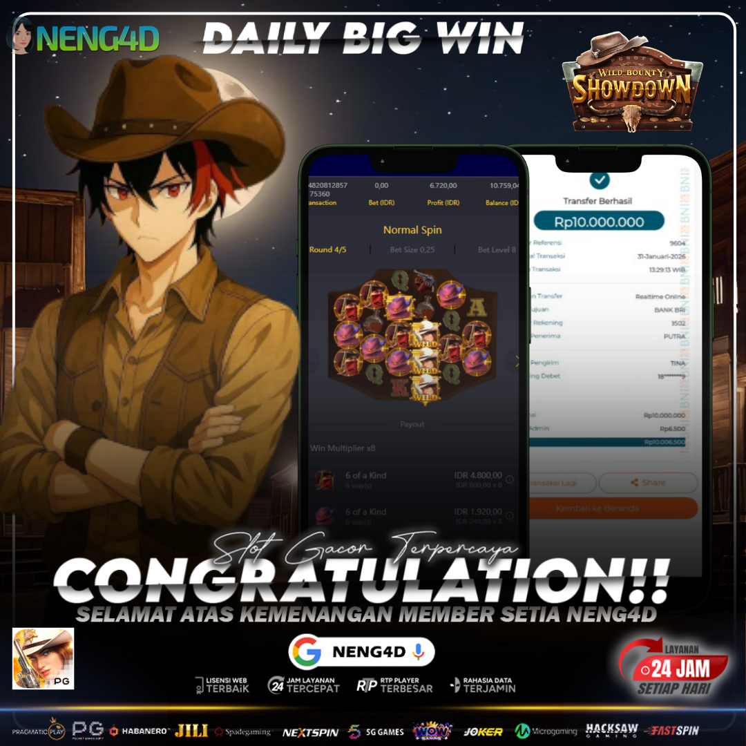 Kemenangan 10 juta bermain di Wild Bounty Showdown Provider PG Soft