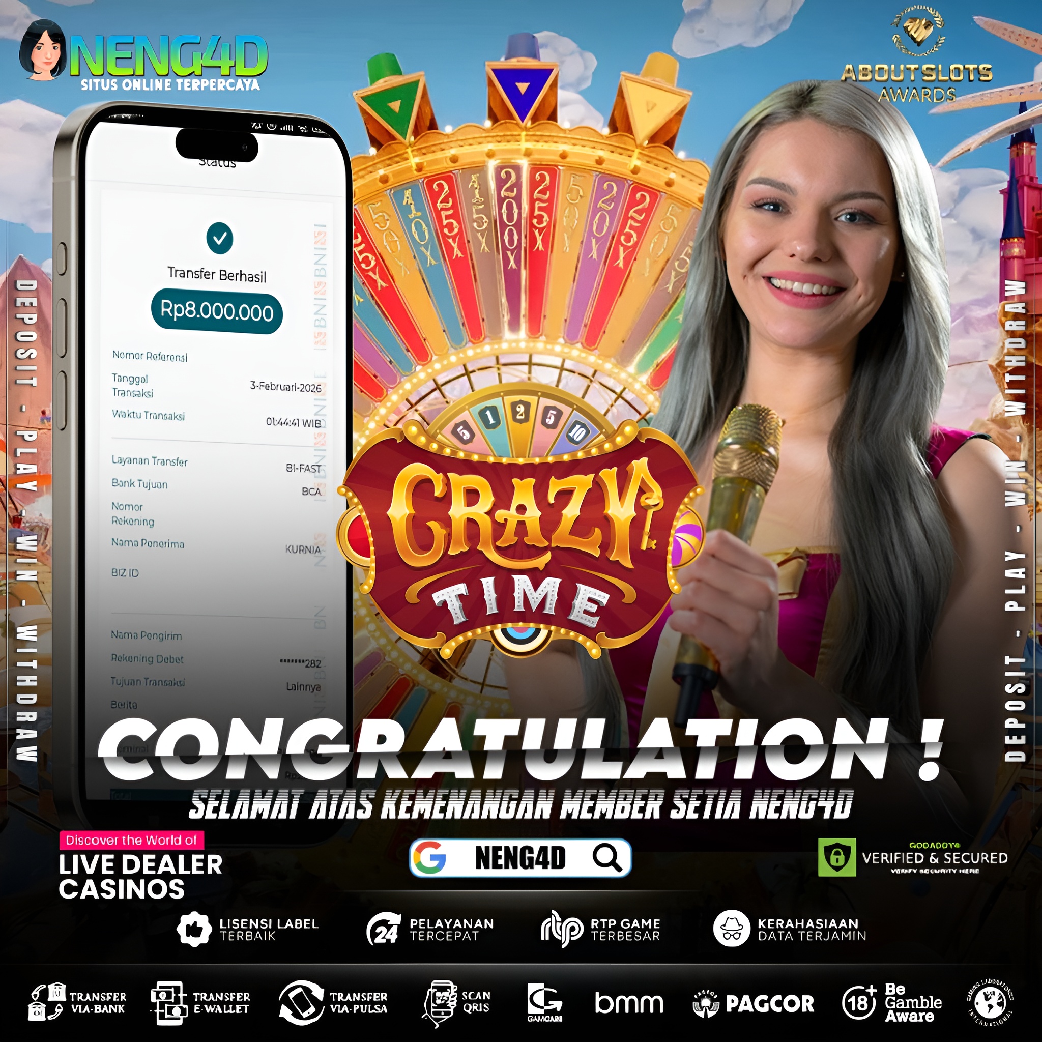 MENANG 8JT MAIN DI LIVE GAMES CRAZY TIME EVOLUTION