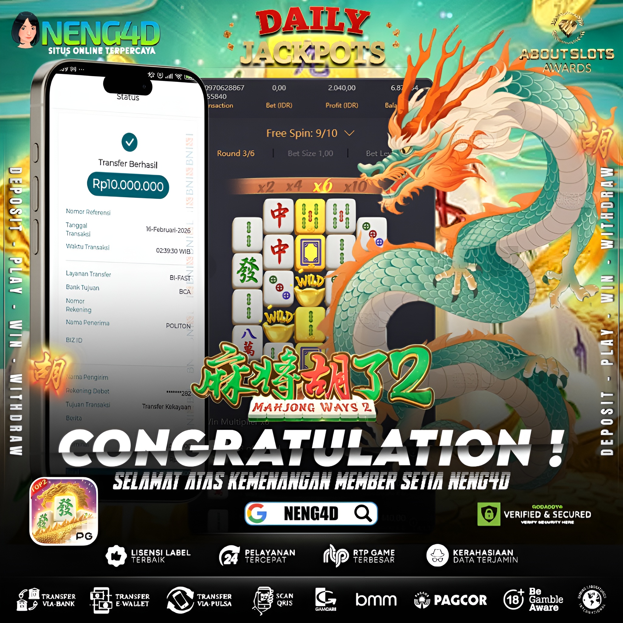 MENANG 10JT MAIN DI MAHJONG WAYS 2 PG SOFT