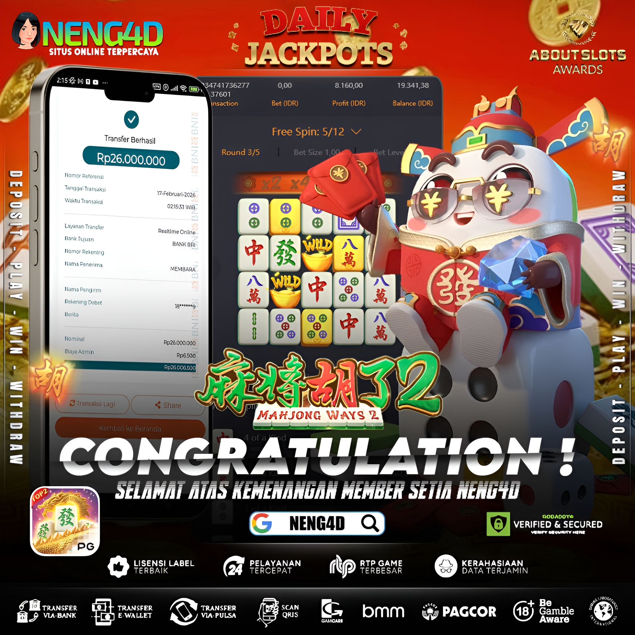 MENANG 26JT MAIN DI MAHJONG WAYS PG SOFT