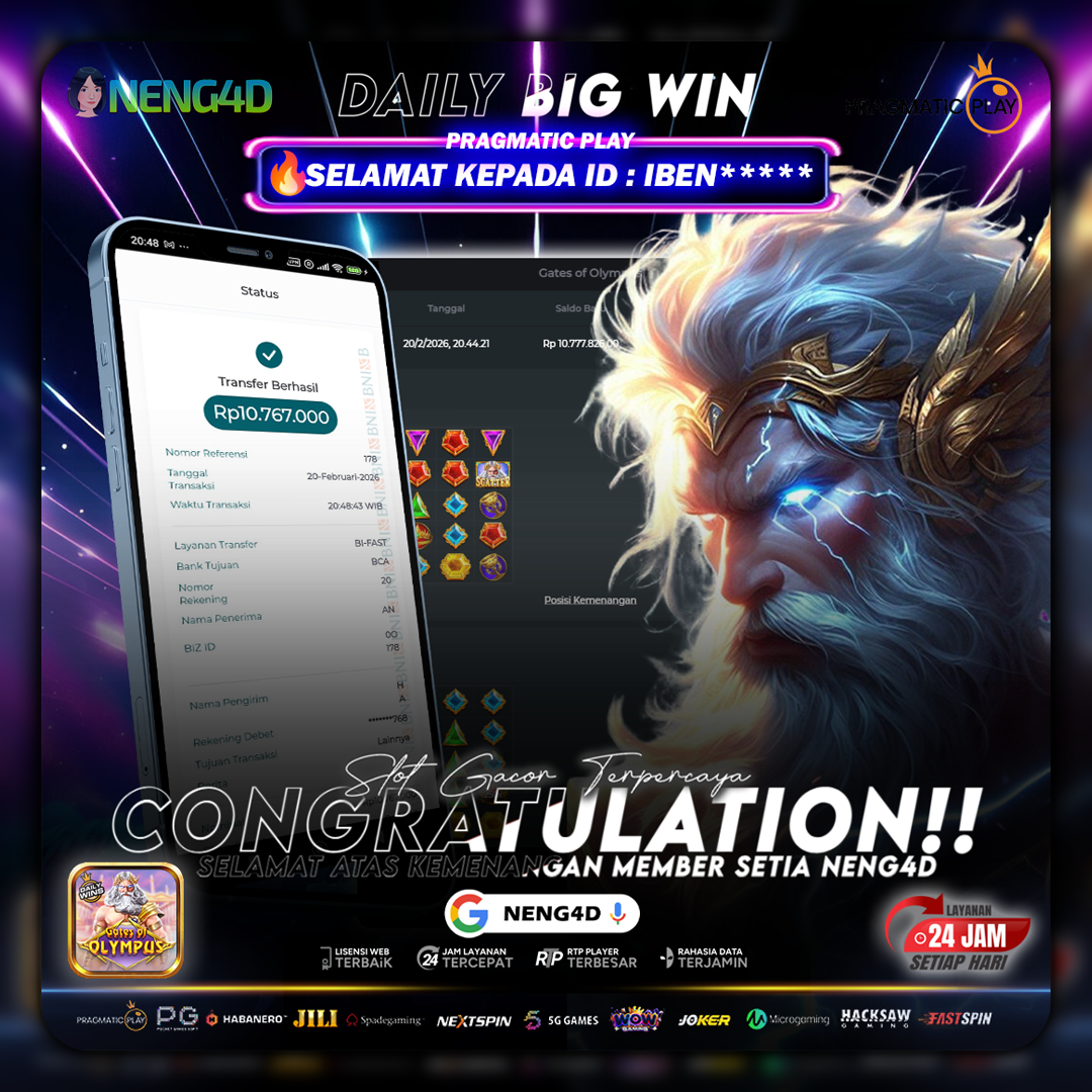 MEMBER SETIA NENG4D MENANG 10 JUTA DI GATES OF OLYMPUS