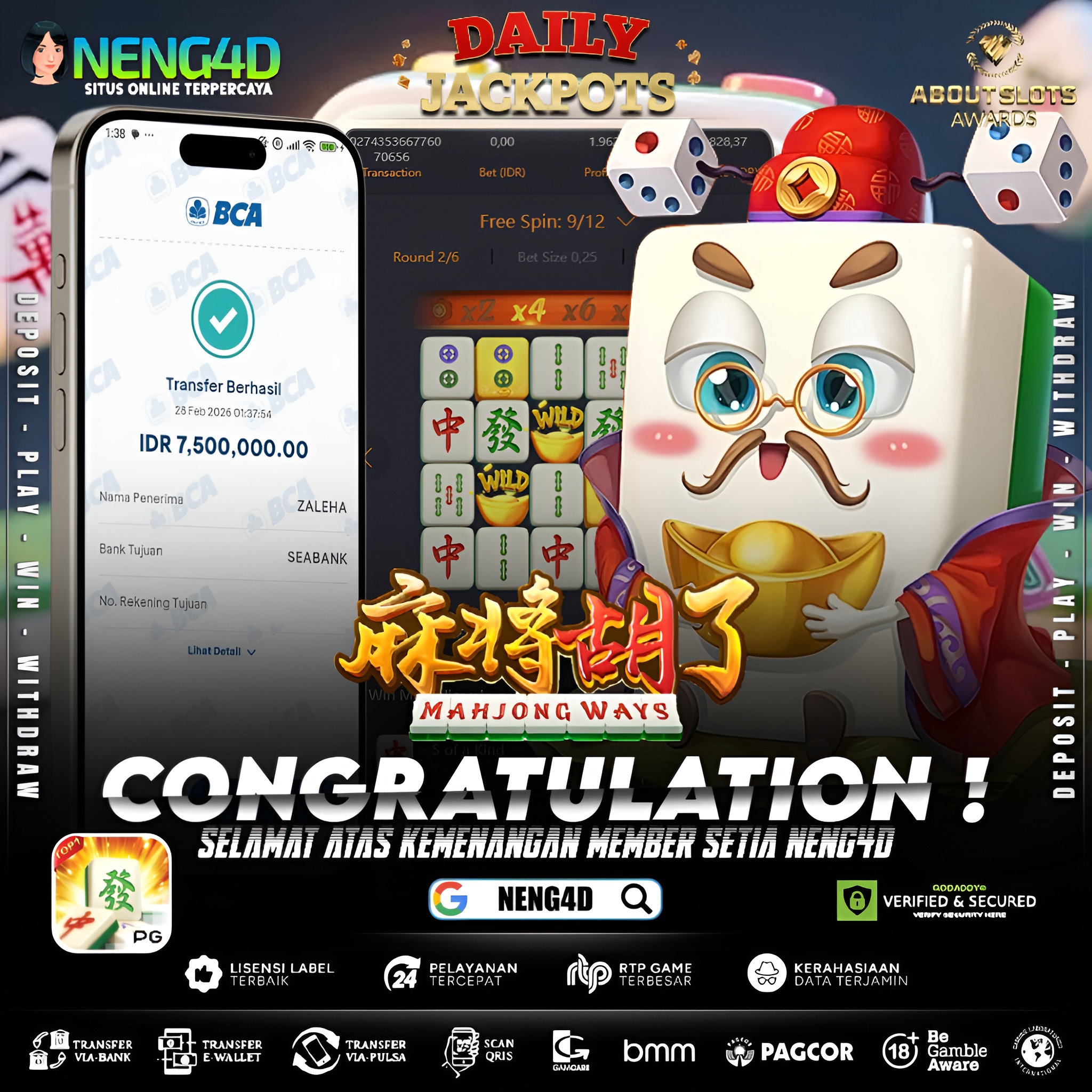 MENANG 7JT MAIN DI MAHJONG WAYS PG SOFT