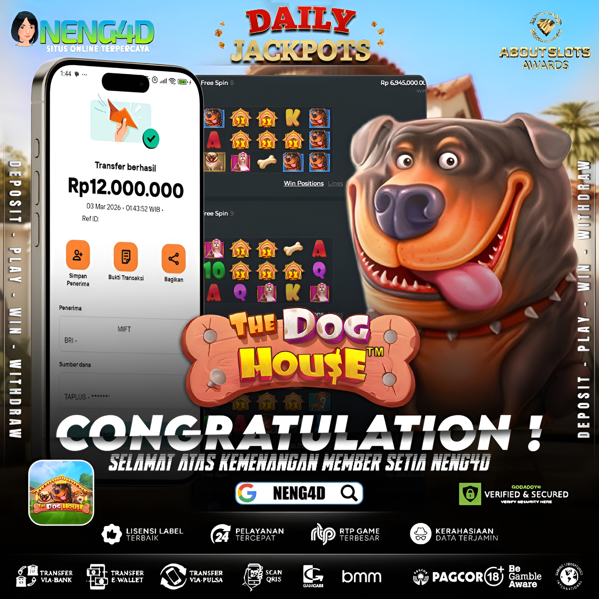 MENANG 12JT MAIN DI THE DOG HOUSE PRAGMATIC PLAY