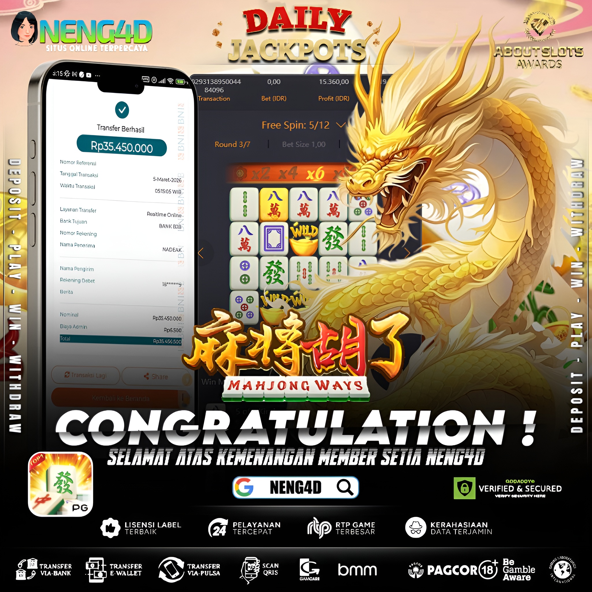 MENANG 35JT MAIN DI MAHJONG WAYS PG SOFT