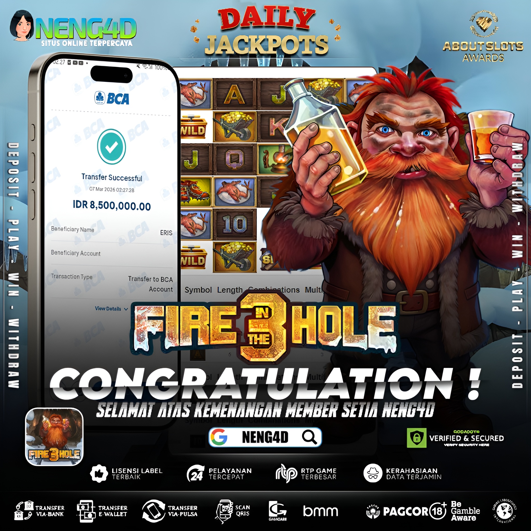 MENANG 8JT MAIN DI FIRE IN THE HOLE 3 NOLIMIT CITY