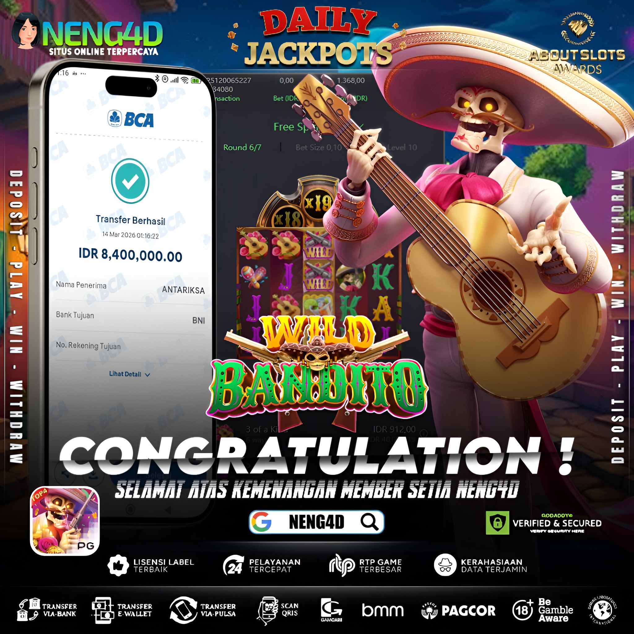 MENANG 8JT MAIN DI WILD BANDITO PG SOFT