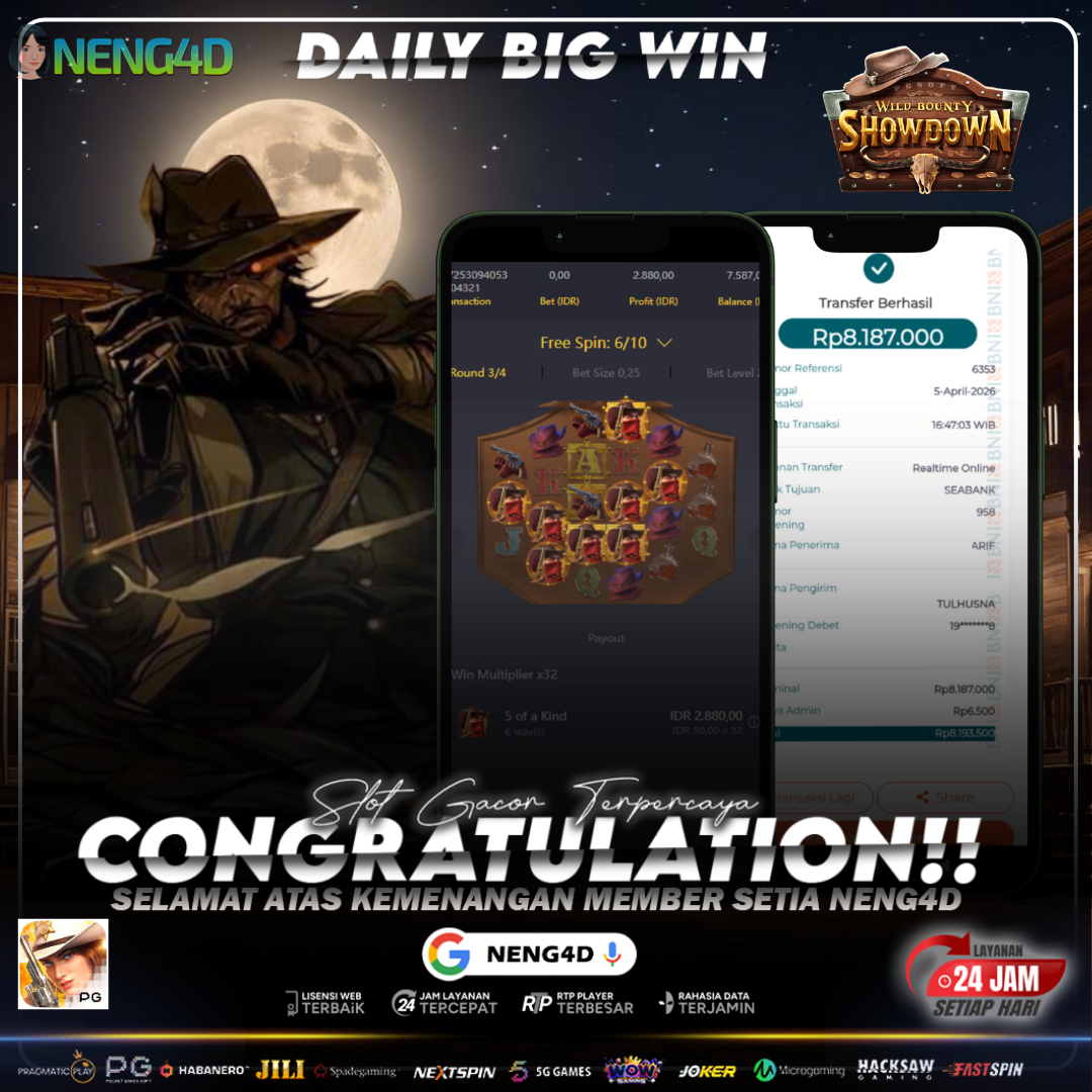 KEMENANGAN 8 JUTA DI WILD BOUNTY SHOWDOWN
