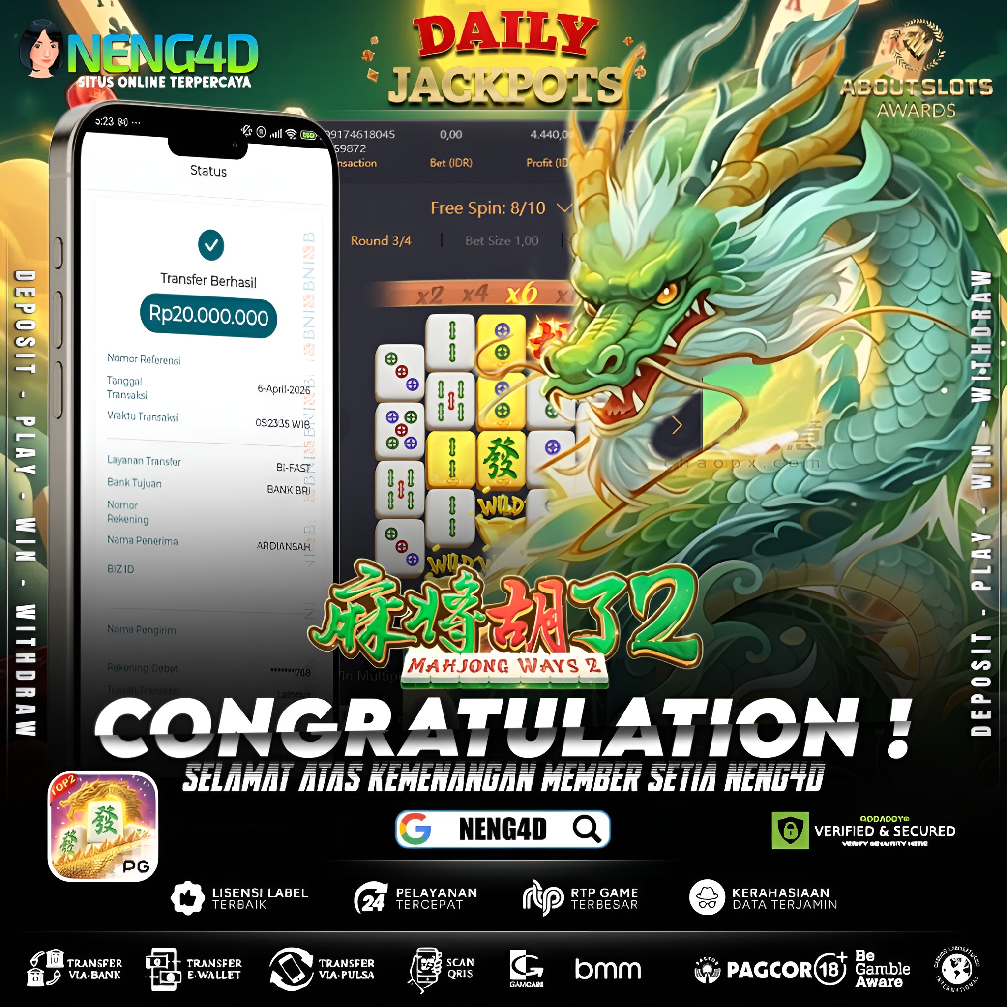 KEMENANGAN 20 JUTA DI MAHJONG WAYS 2