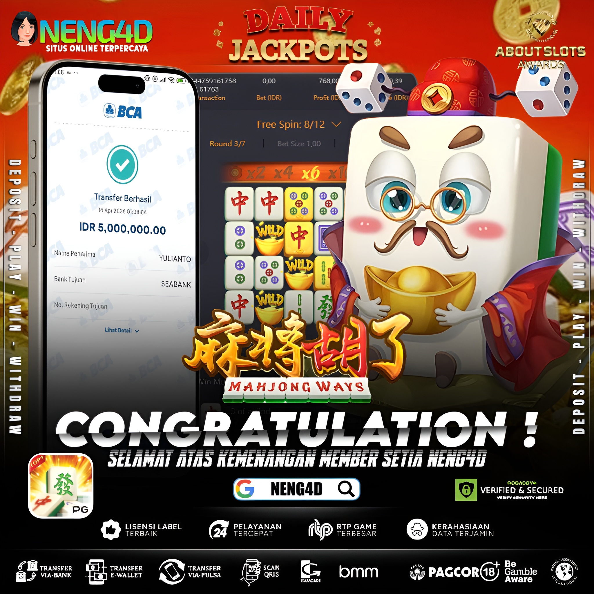 *KEMENANGAN 5 JUTA DI MAHJONG WAYS*