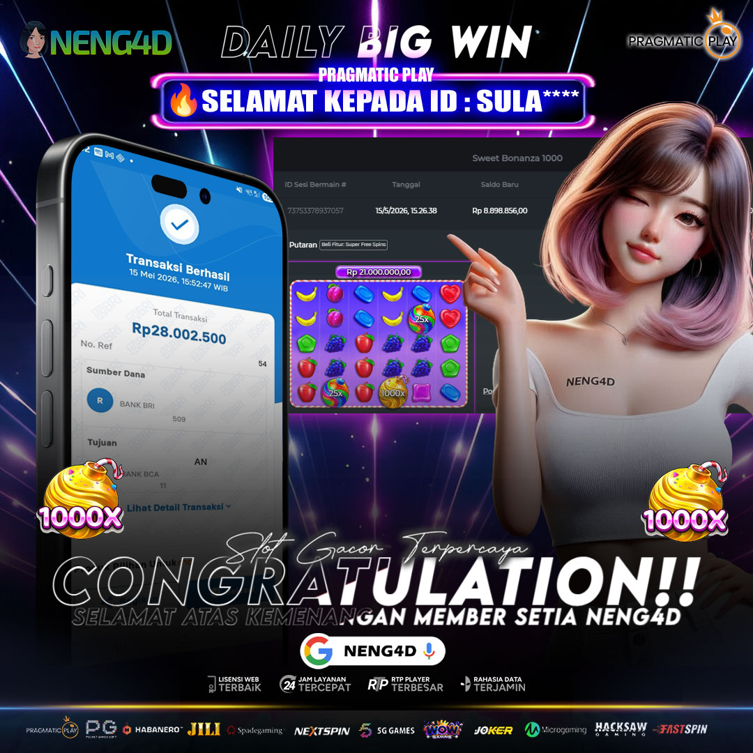 PRAGMATIC PLAY - SWEET BONANZA X 1000 -  Rp.13.000.000
