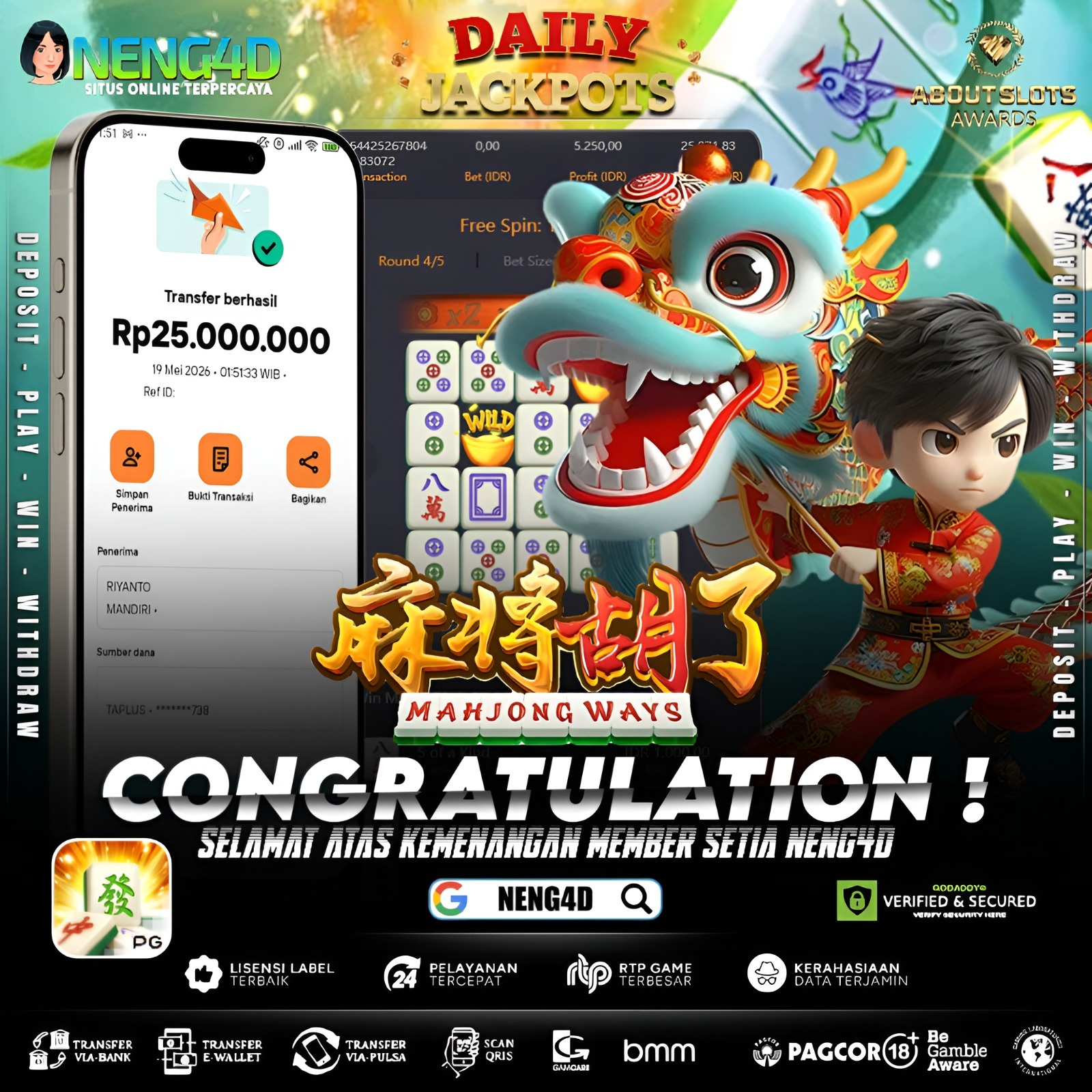 MENANG 25JT MAIN DI MAHJONG WAYS PG SOFT