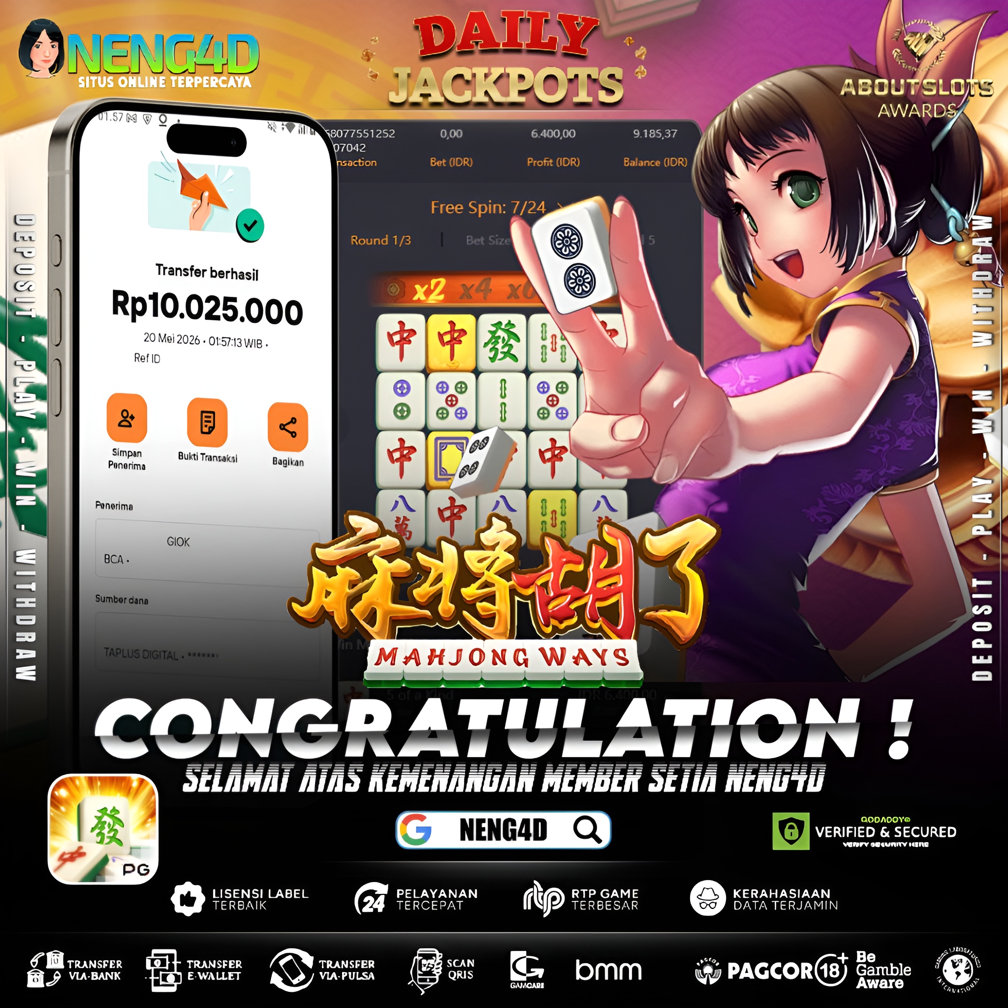 MENANG 10JT MAIN DI MAHJONG WAYS PG SOFT