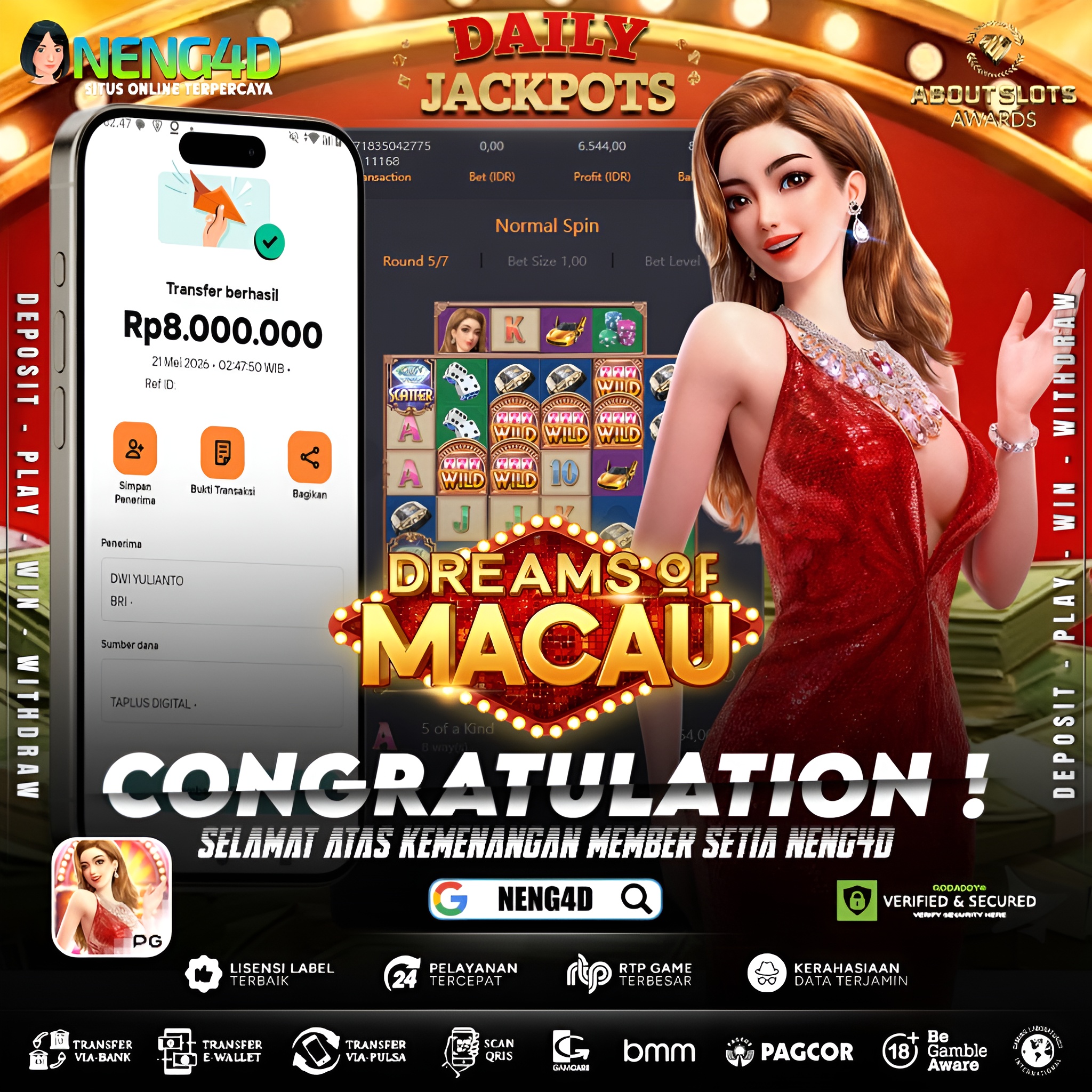 MENANG 8JT MAIN DI DREAMS OF MACAU PG SOFT