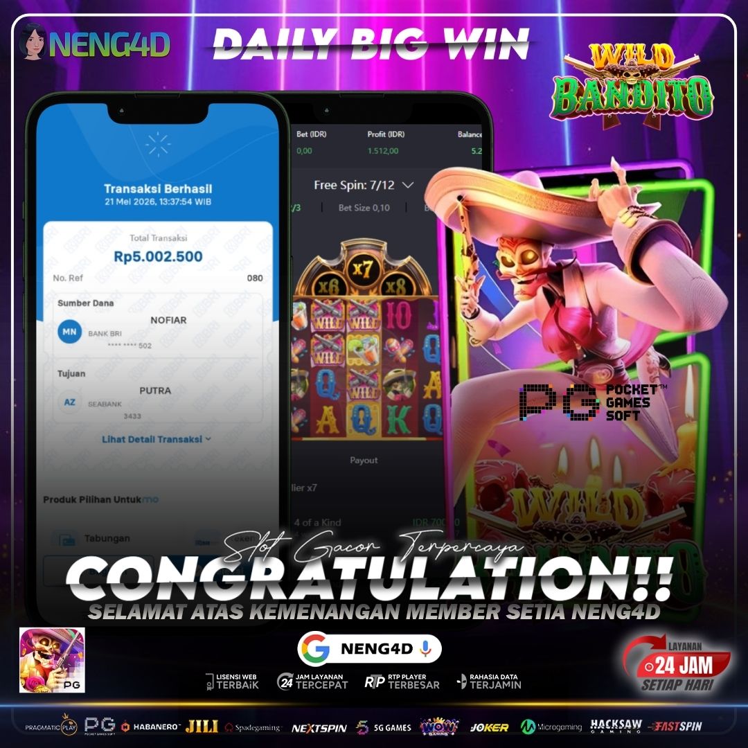 JACKPOT 5 JUTA DENGAN BET 5RB DI WILD BANDITO BERSAMA NENG4D