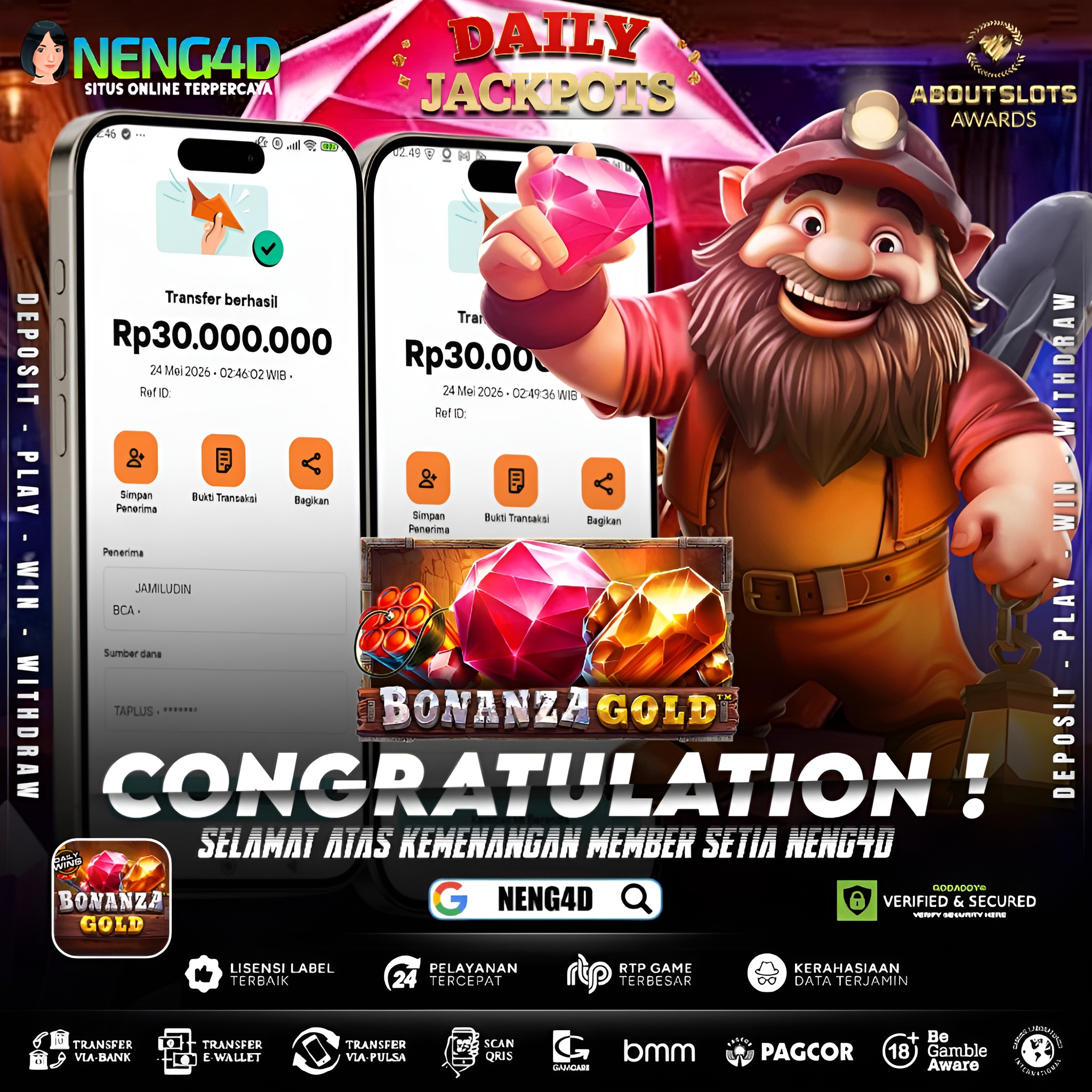 MENANG 60JT MAIN DI BONANZA GOLD PRAGMATIC PLAY