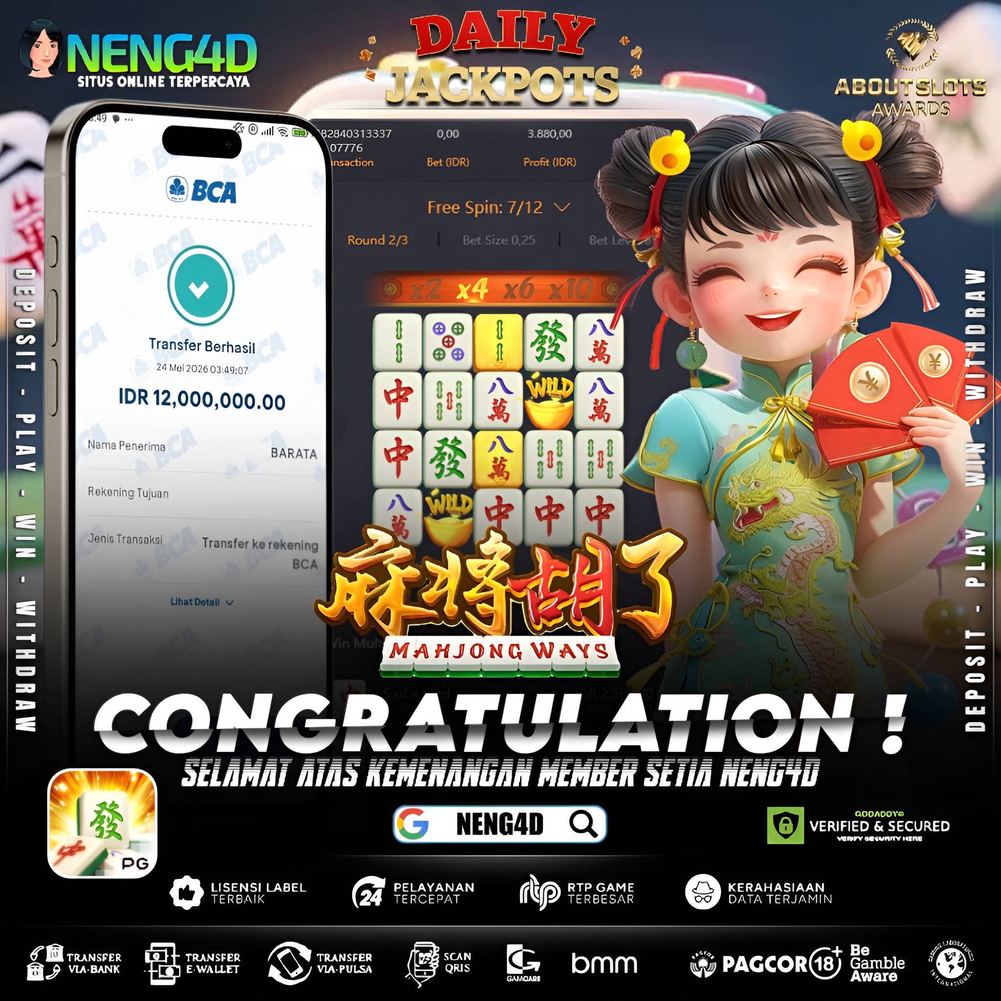 MENANG 12JT MAIN DI MAHJONG WAYS PG SOFT