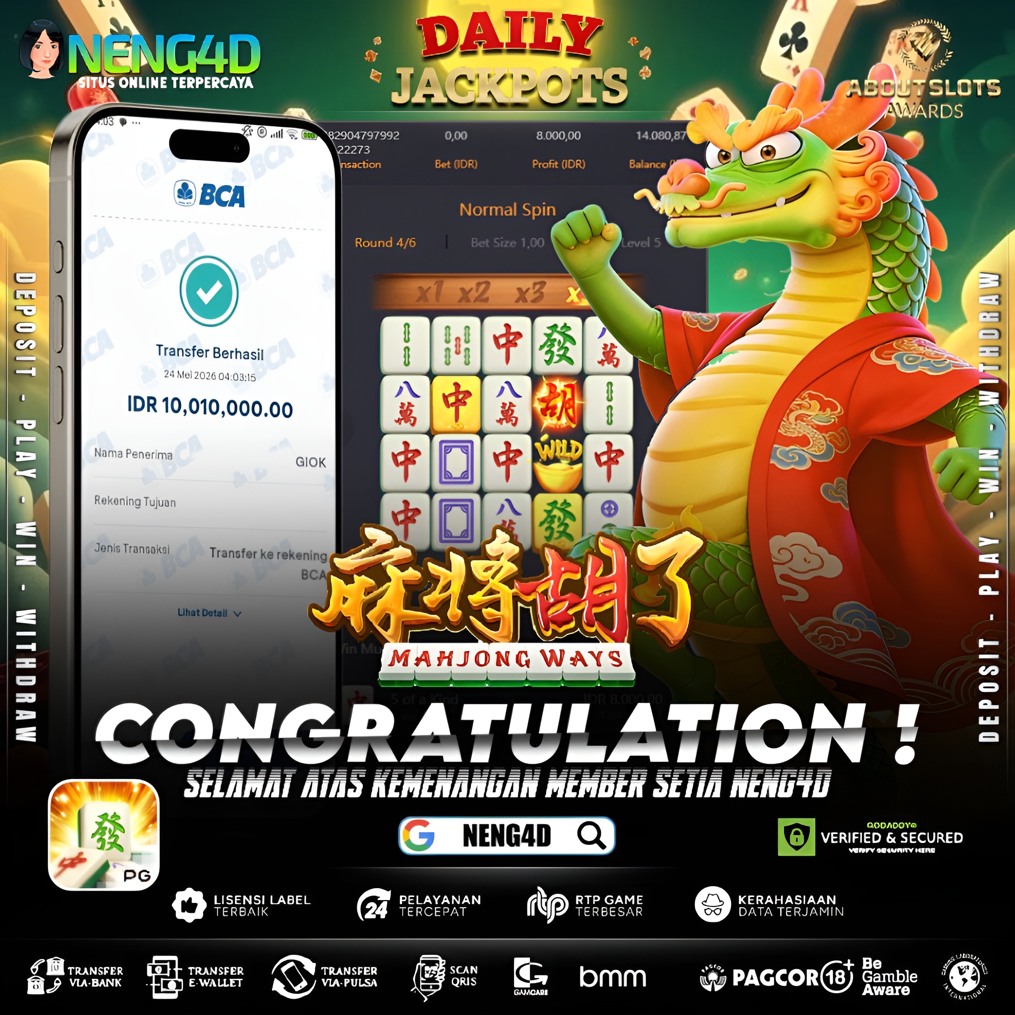 MENANG 10JT MAIN DI MAHJONG WAYS PG SOFT
