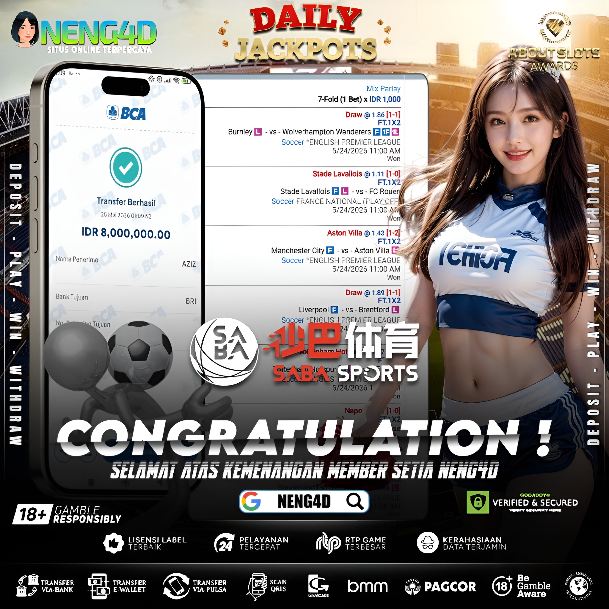 MENANG 8JT MAIN DI MIX PARLAY SABA SPORT
