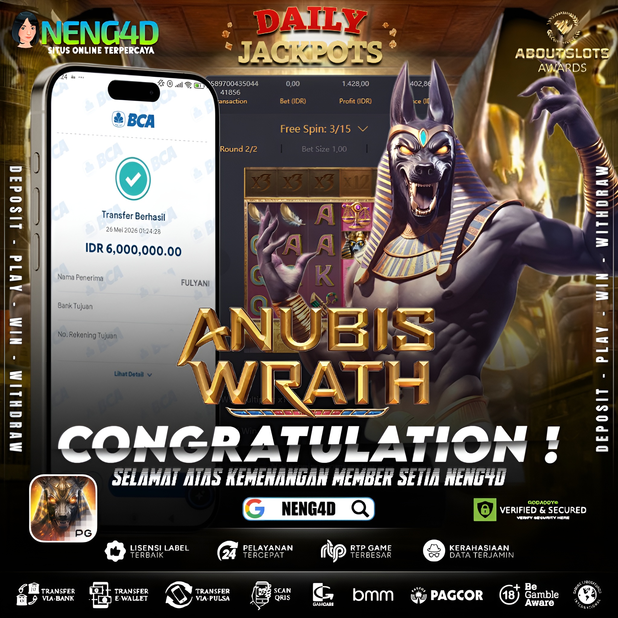 MENANG 6JT MAIN DI ANUBIS WRATH PG SOFT