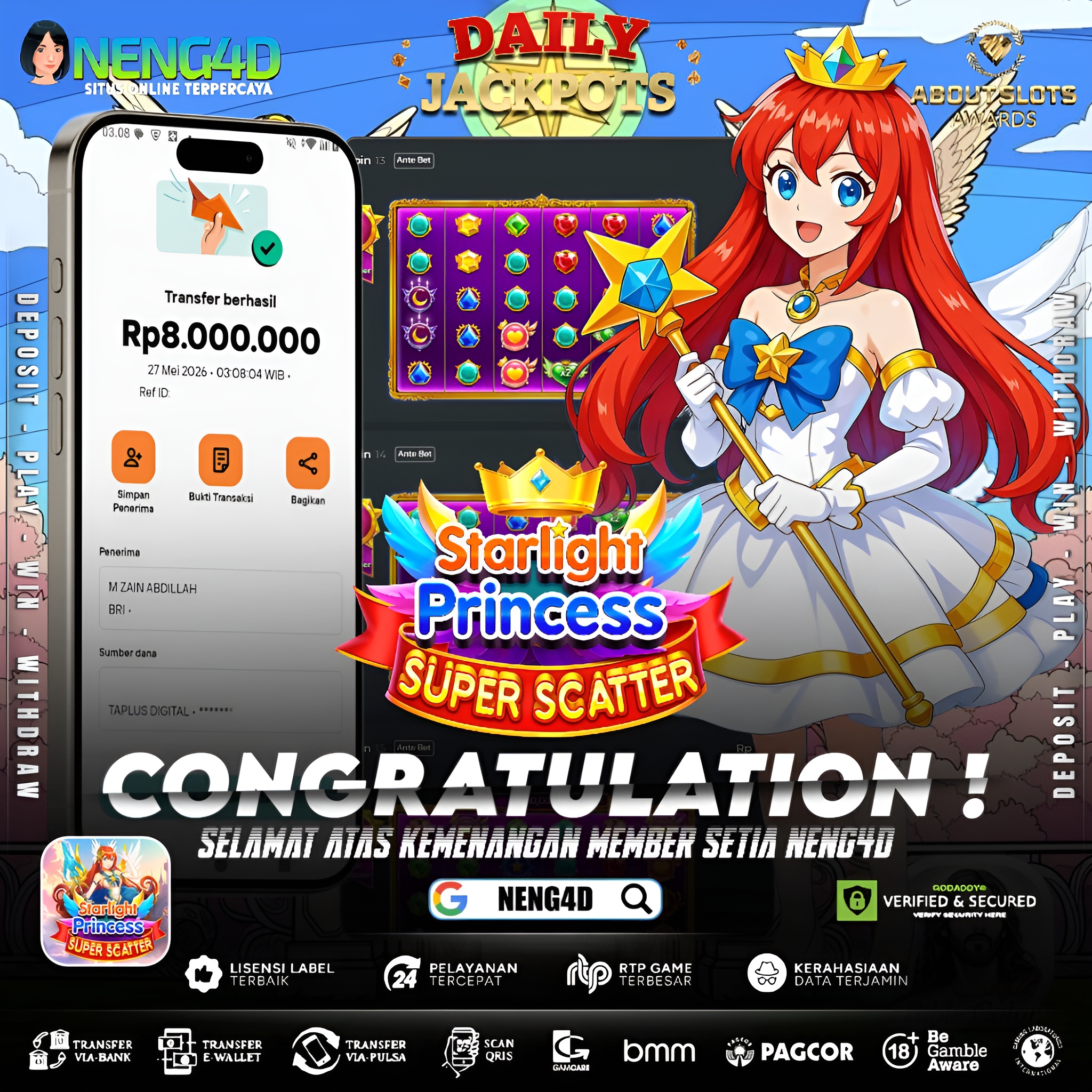 MENANG 8JT MAIN DI STARLIGHT PRINCESS SUPER SCATTER PRAGMATIC PLAY