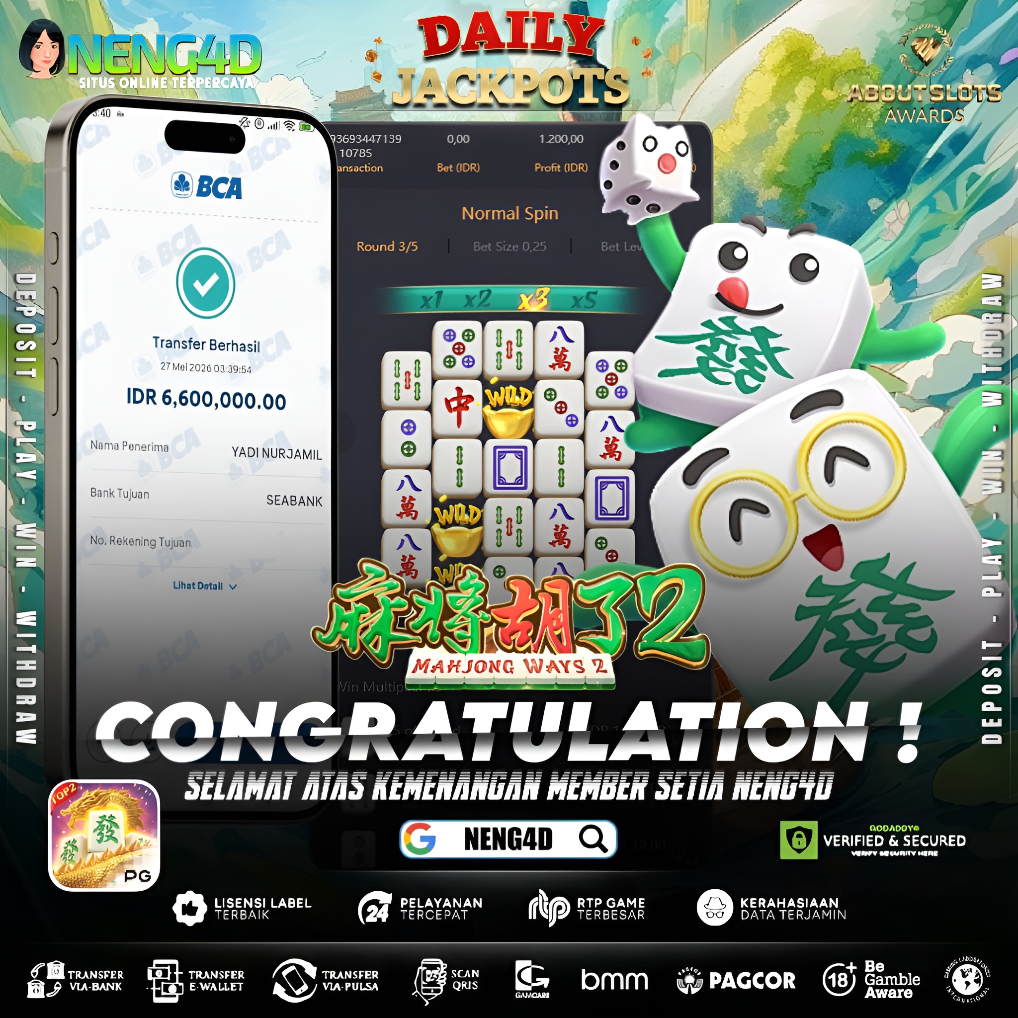 MENANG 6JT MAIN DI MAHJONG WAYS 2 PG SOFT