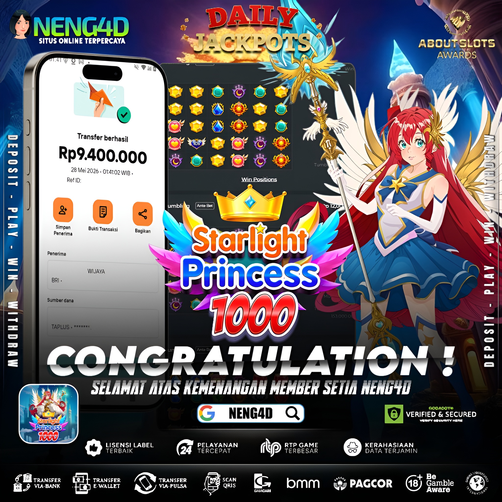 MENANG 9JT MAIN DI STARLIGHT PRINCESS 1000 PRAGMATIC PLAY