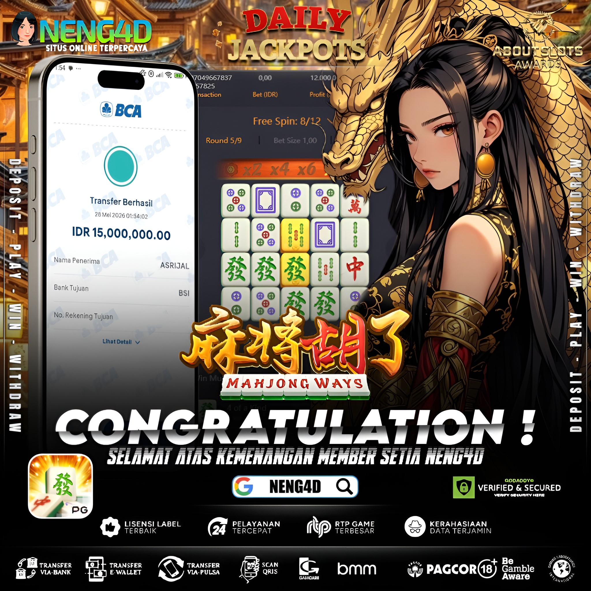 MENANG 15JT MAIN DI MAHJONG WAYS PG SOFT